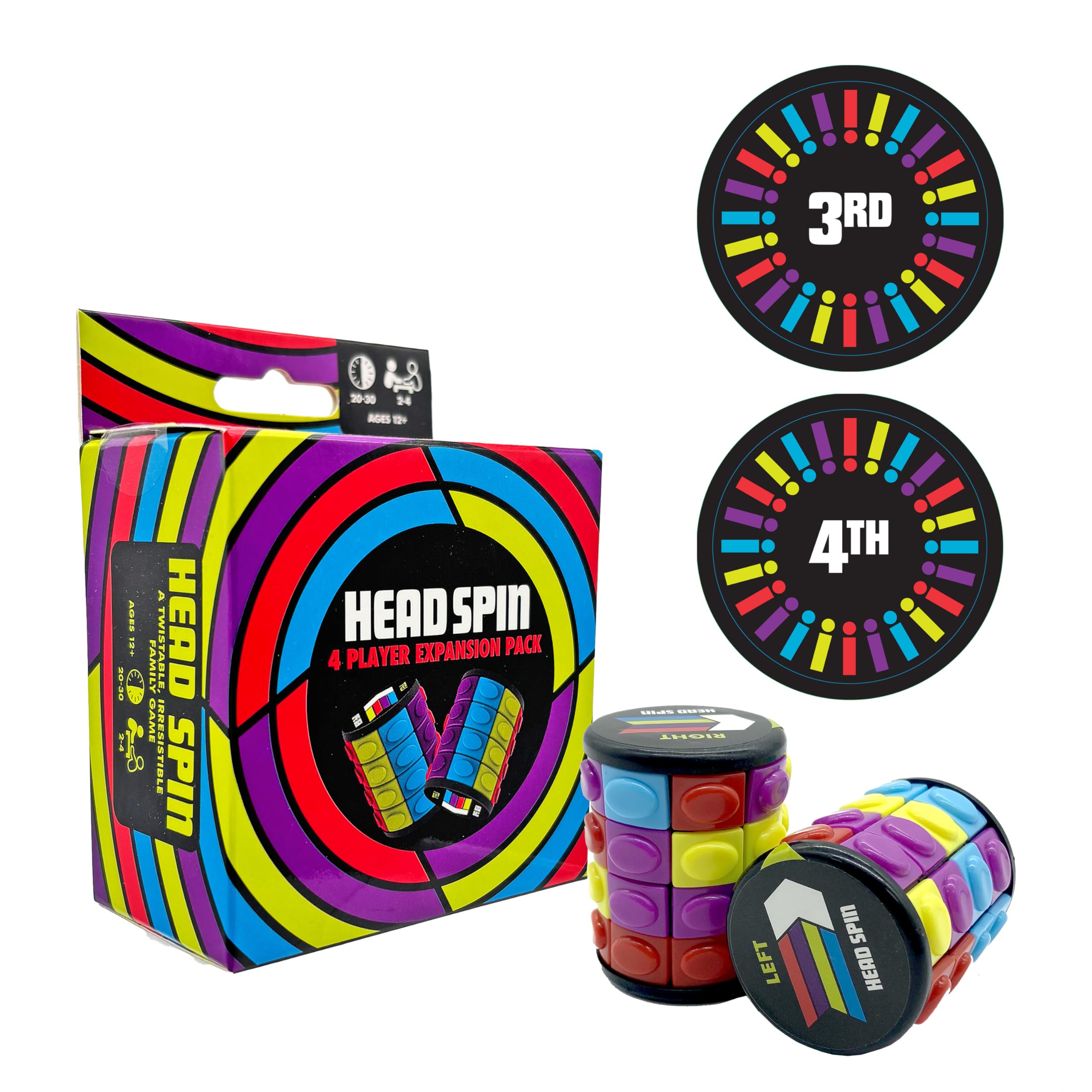 Project Genius Head Spin Expansion Pack 4-Player Game for Families & Teens, Ages 8+, Requires Base Game, Includes 2 Extra Fidget Spinners