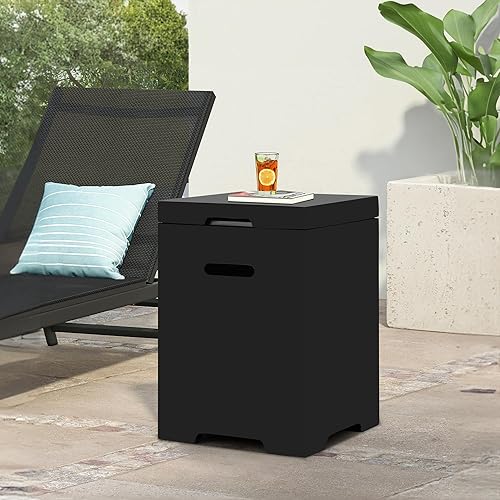 Miniatura 7 de ECOTOUGE Hoguera redonda de propano, mesa de hoguera de gas para exteriores de 30 pulgadas, mesa de fuego de acero con encendido automático