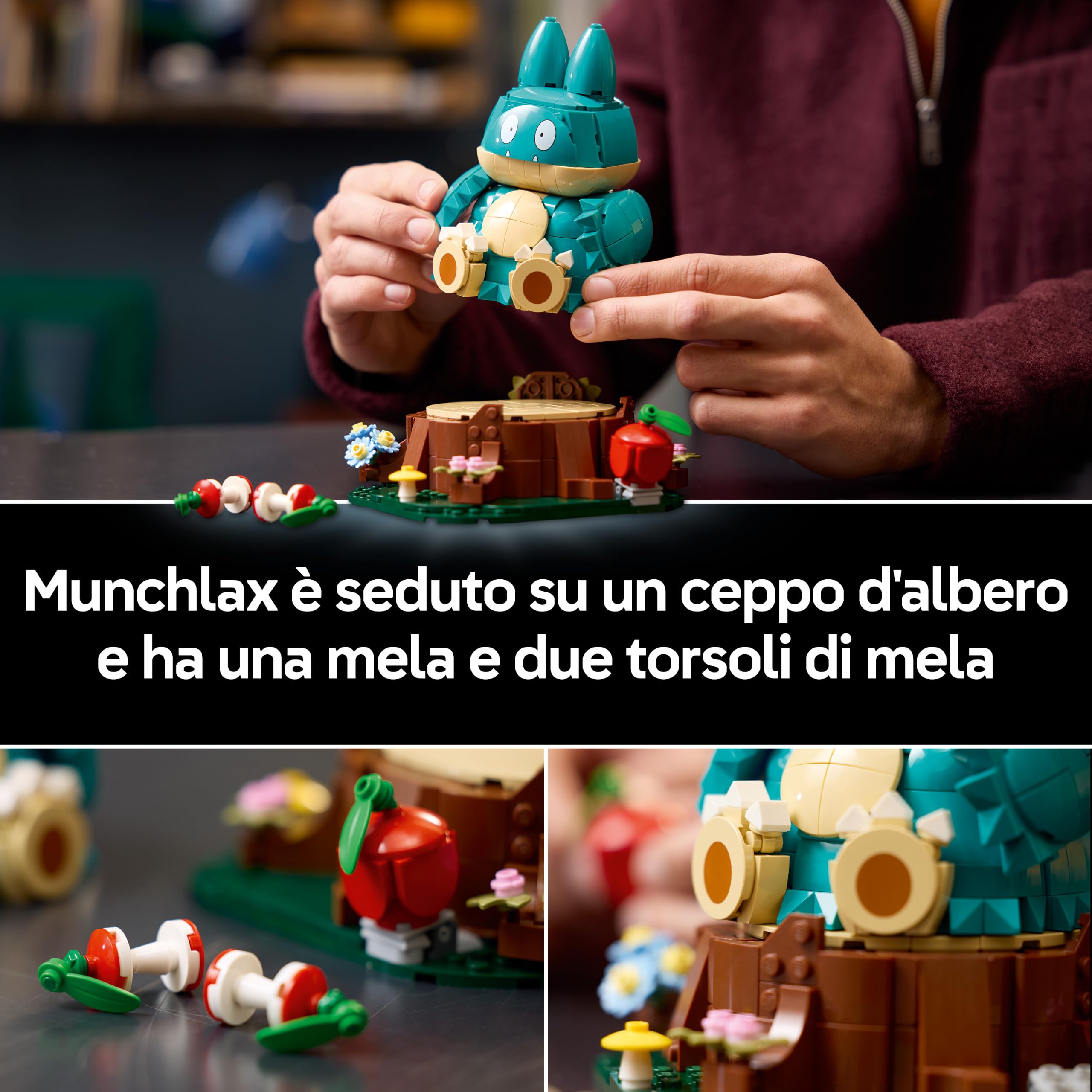 LEGO Pokémon Munchlax - Action Figure da Costruire per Adulti - Kit di Modellismo con Arti e Testa Snodabili - Decorazione Stanza da Gaming Fai da Te - Idea Regalo per Gamer da Collezione - 72150