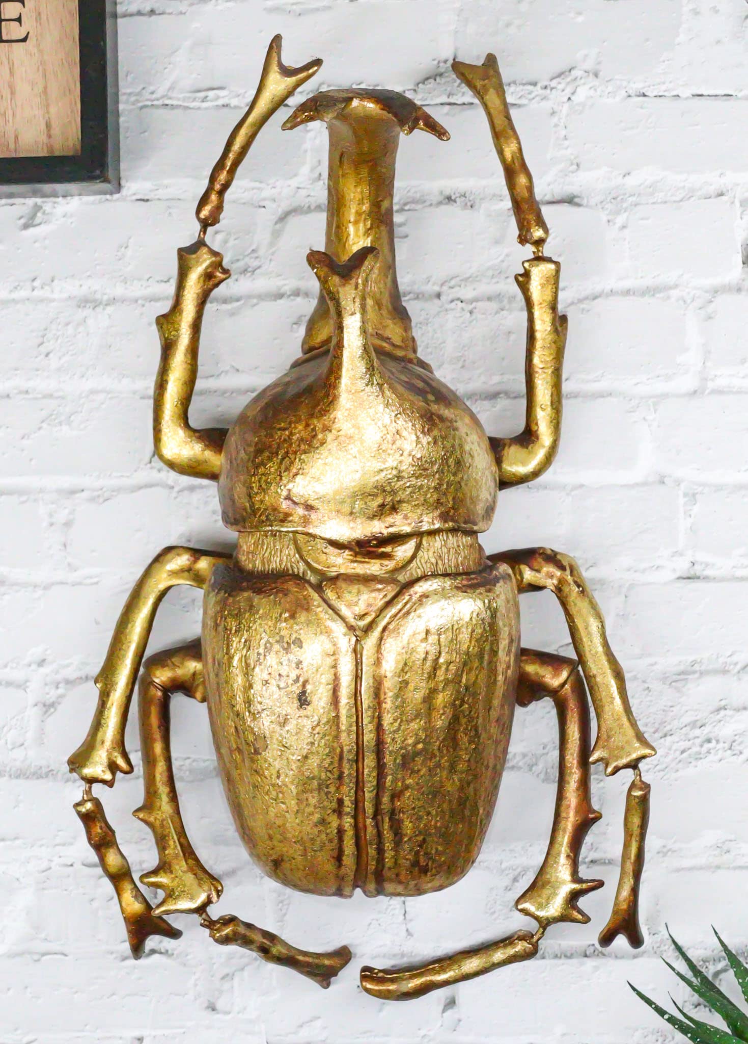 金色のカブトムシ 壁掛け装飾 Amazon.co.jp: Ebros 大型 金箔 樹脂 モダン シック エキゾチック