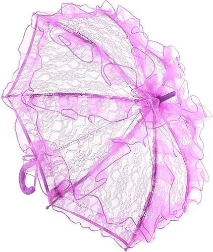 Paraguas de encaje de 19.7 x 3.9 x 2.4 pulgadas, paraguas de novia, accesorio de fotografía de boda, decoración de fiesta, decoración de fotografía
