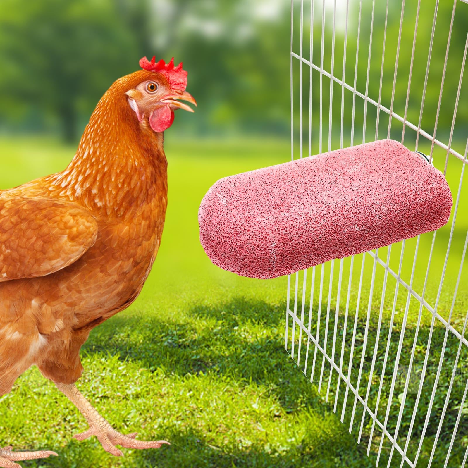 Neeenn Chick Chewing Toys, Bird Calcium Teeth Chew Toy, Chicken Cage Accessories, Grinding Stone for Cockatiels Parakeets Parrots Budgies Rat Hamster Rabbit Bunny African Grey