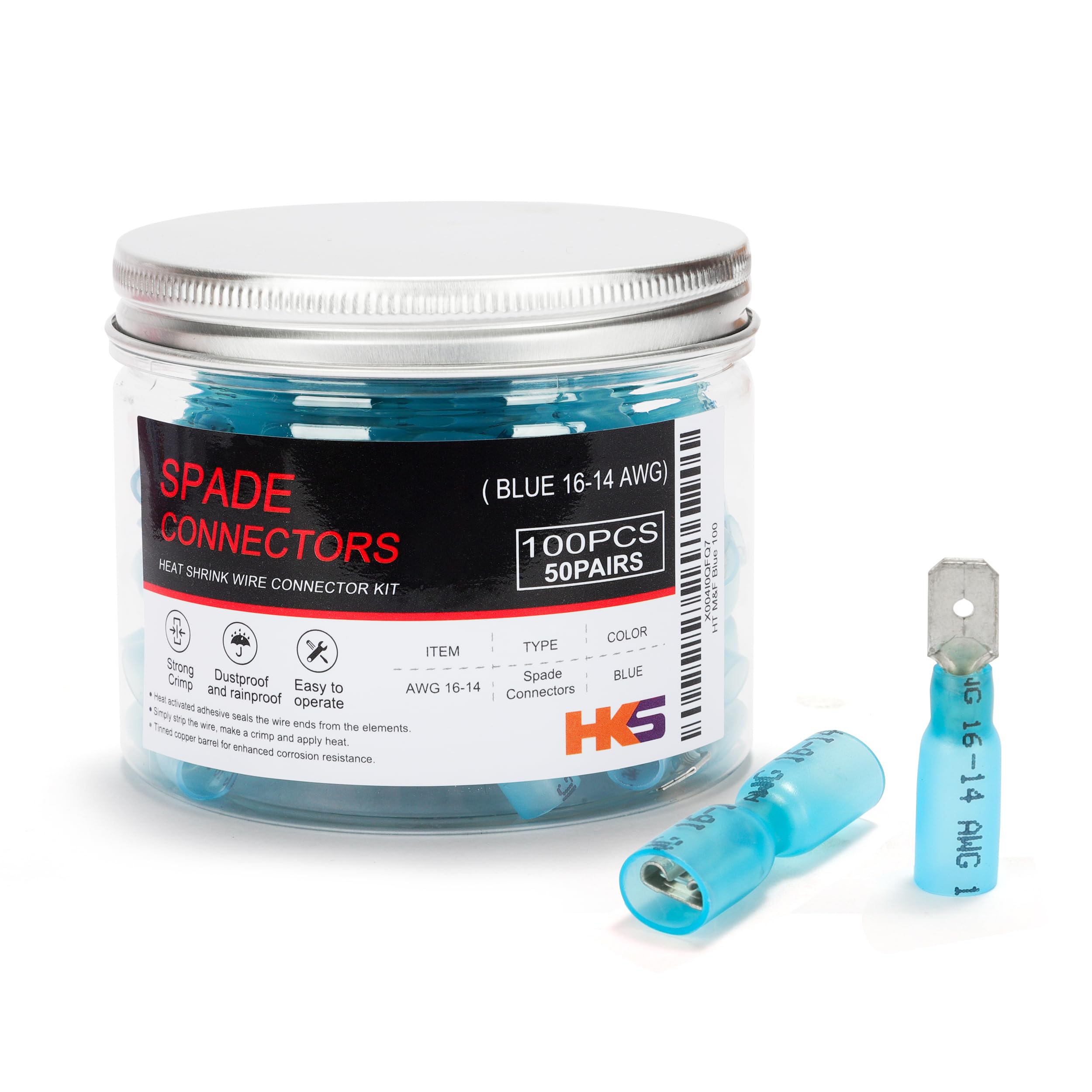 Evita cortocircuitos con conectores de pala termorretráctiles HKS azul 7