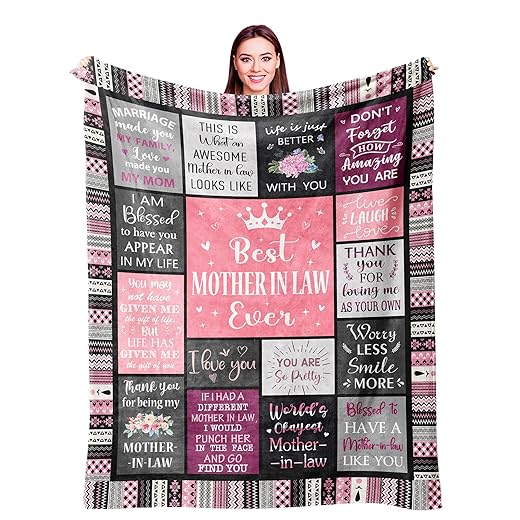 Ivivis Mother in Law Gifts, Gifts for Mother in Law, Mother in Law Birthday Christmas Wedding Gifts, Mother in Law Gift from Daughter in Law/Son in Law, Mother-in-Law Gift Ideas Throw Blanket 60"X50"