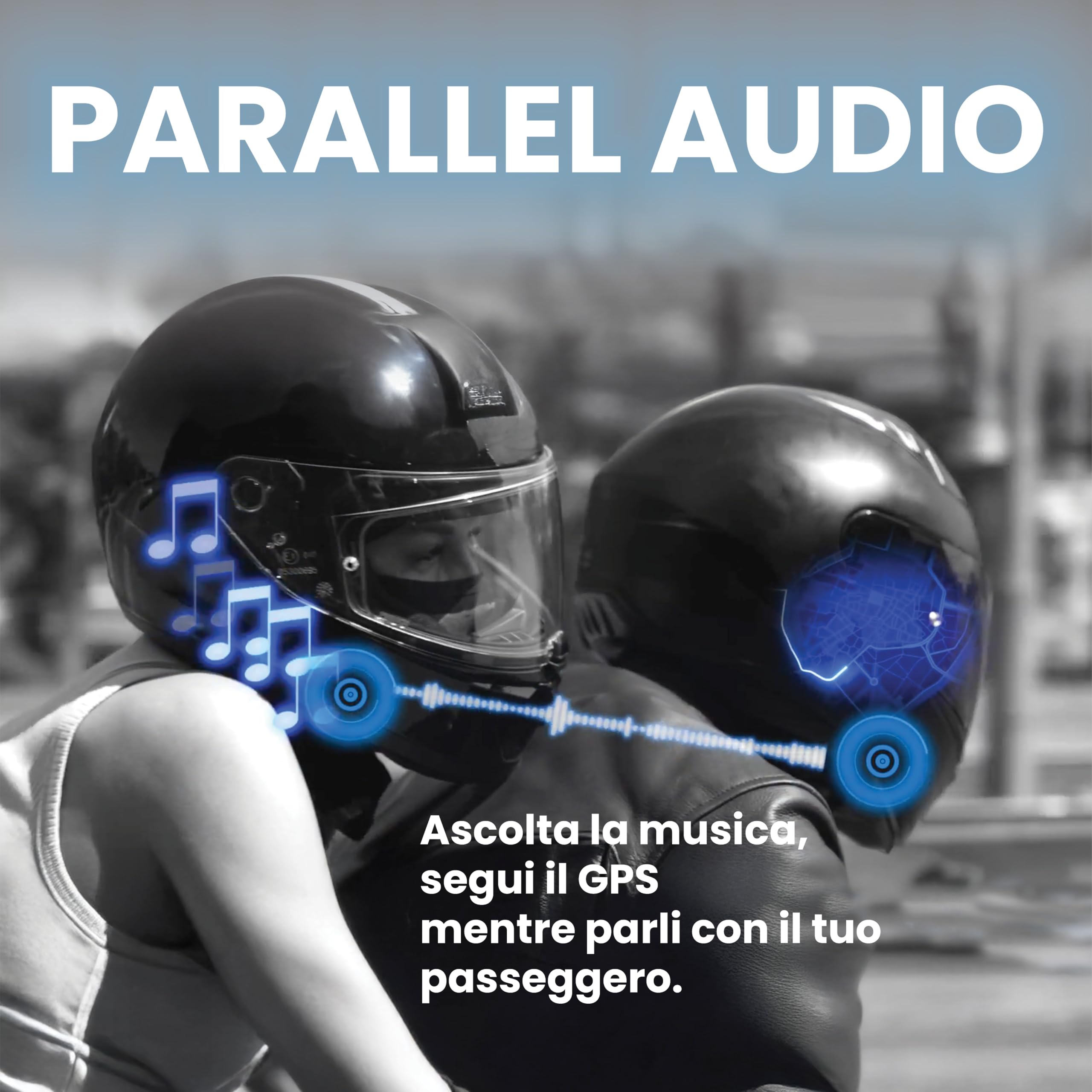 Midland - Interfono Moto Bluetooth BTR1 Advanced X, Auricolare Casco Moto, Portata 1200m, Conversazione tra 4 Persone, Connessione Universale Smartphone/GPS/Musica, Audio RFC Professionale