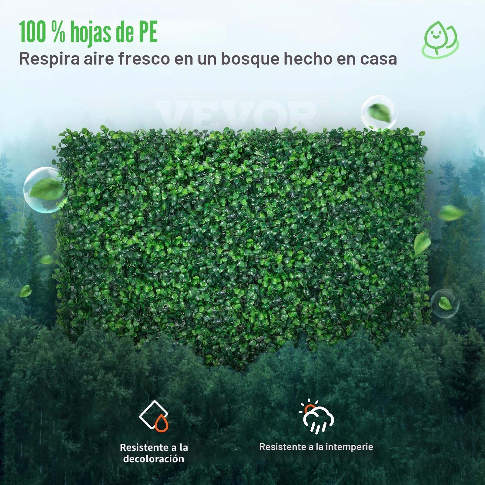 VEVOR Plantas Hiedra Artificial 61 x 40,6 cm, Plantas Artificiales Decorativas 12 Piezas Estera de Seto Artificial de Boj con Espesor de 4 cm Jardín Vertical 100% PE Plantas Artificiales Colgantes