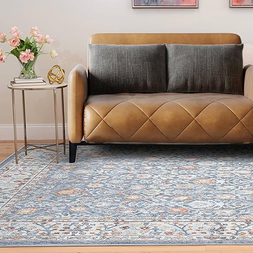 Miniatura 2 de Fashionwu Alfombra moderna envejecida de 8 x 10 pies, tejida a máquina, alfombra turca para dormitorio, sala de estar, cuarto de niños y sala de