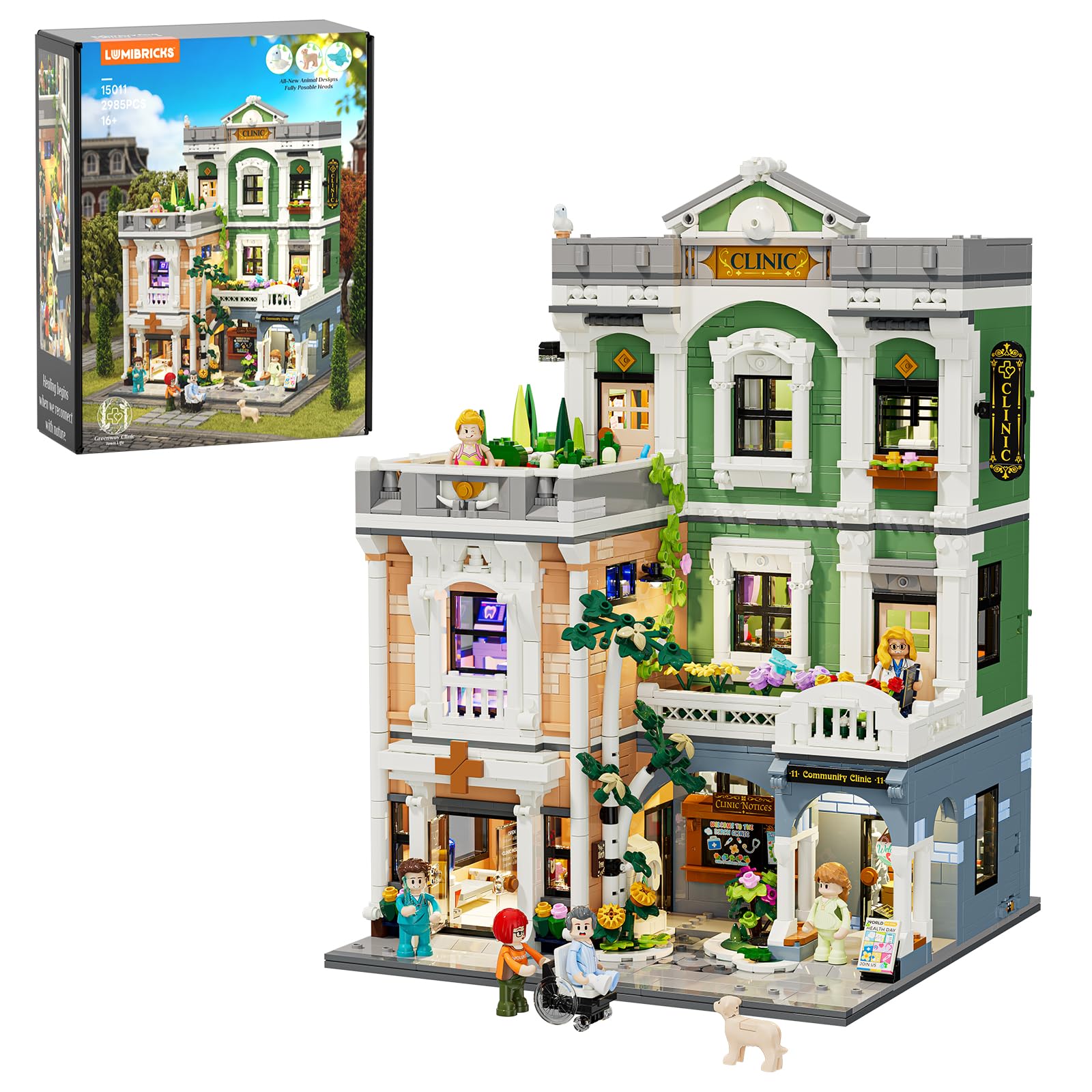 LUMIBRICKS Set di Illuminazione a LED per Costruzione di Mattoncini - Modello Architettura di Vista Stradale Urbana Creativa, Giocattolo da Costruzione con Luce per Adulti