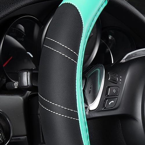 Miniatura 6 de CAR PASS Line Rider - Funda deportiva de cuero de microfibra para volante, universal, se adapta al 95% de camiones, SUV, automóviles, 14.5-15