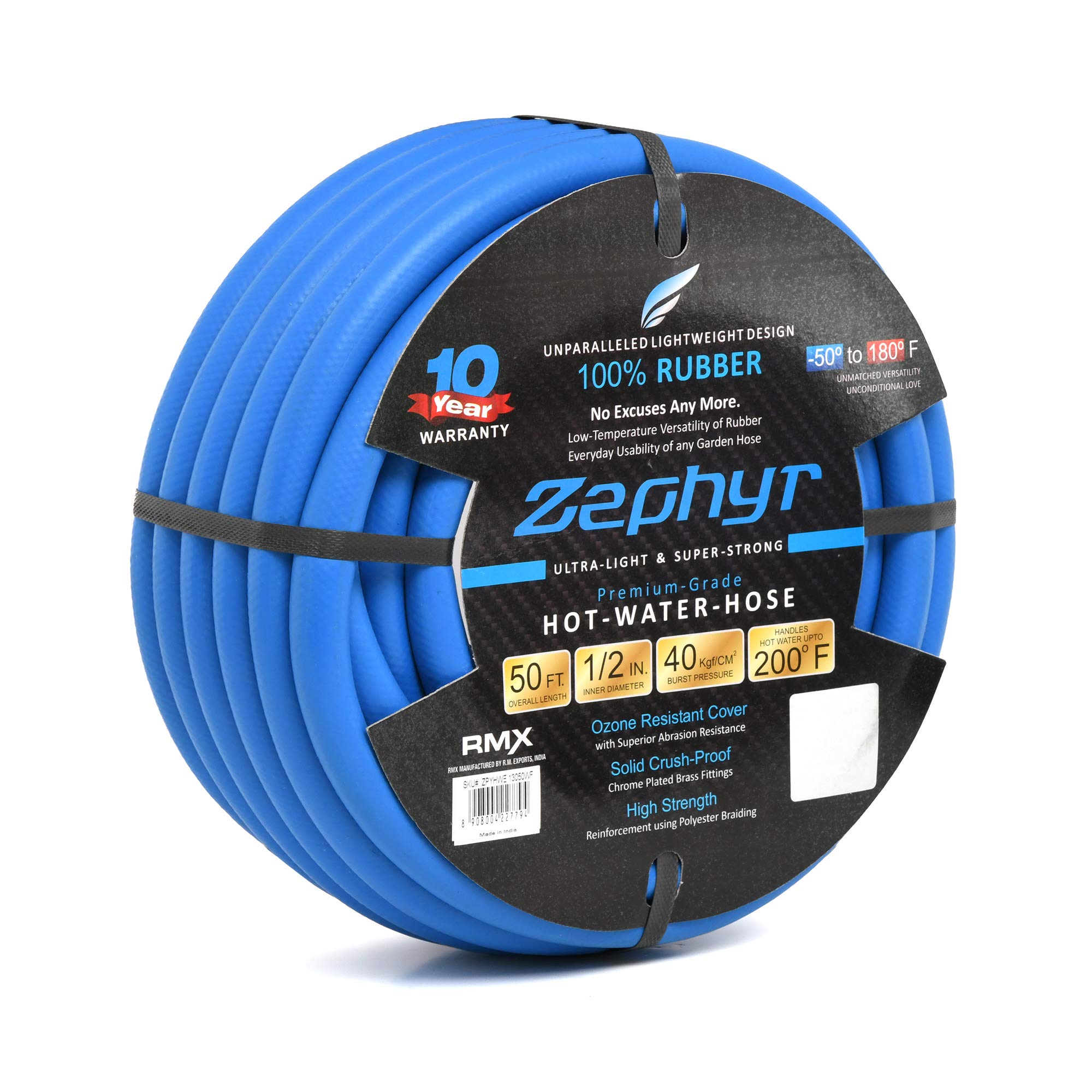 Zephyr Next-gen Garden Hose (1/2" x 50ft, Ultra-Light Flexible Rubber, No Fittings), Blue (B012ZT85PK) Amazon Price History, Amazon Price Tracker