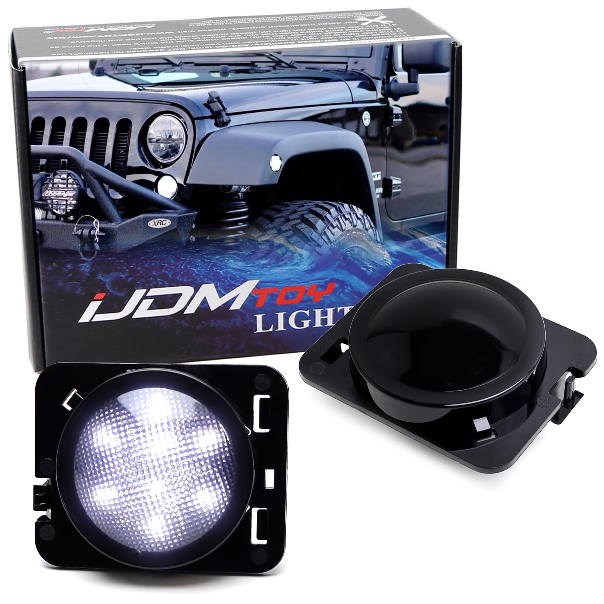 Amazon.com: iJDMTOY Smoked Lens White Full LED Front Fender Flare