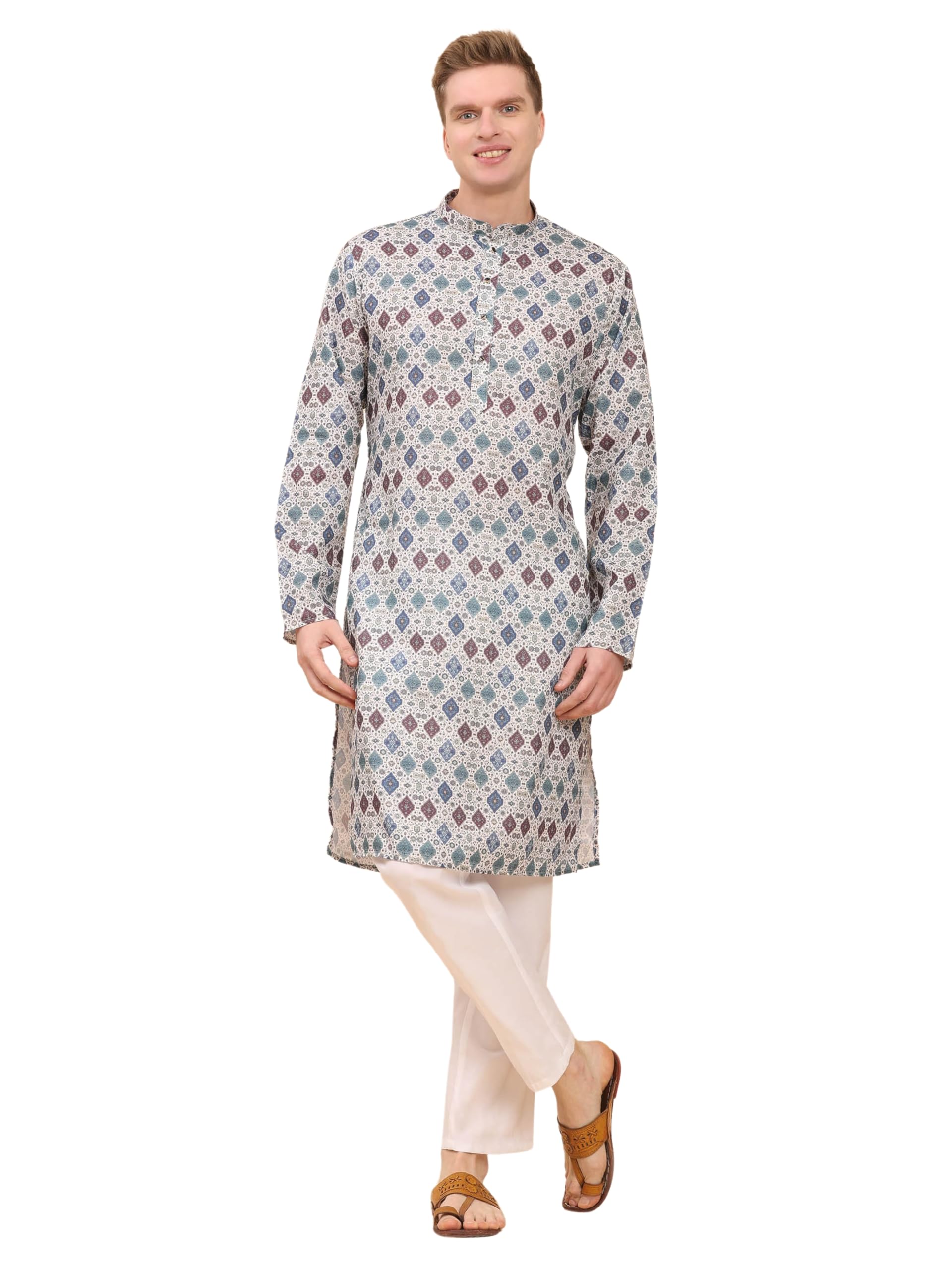 pro-ethic style developer Men's Cotton Kurta and Pajama Set Traditional Classic Look | Mandarin Collar (KP-124)-picture-51