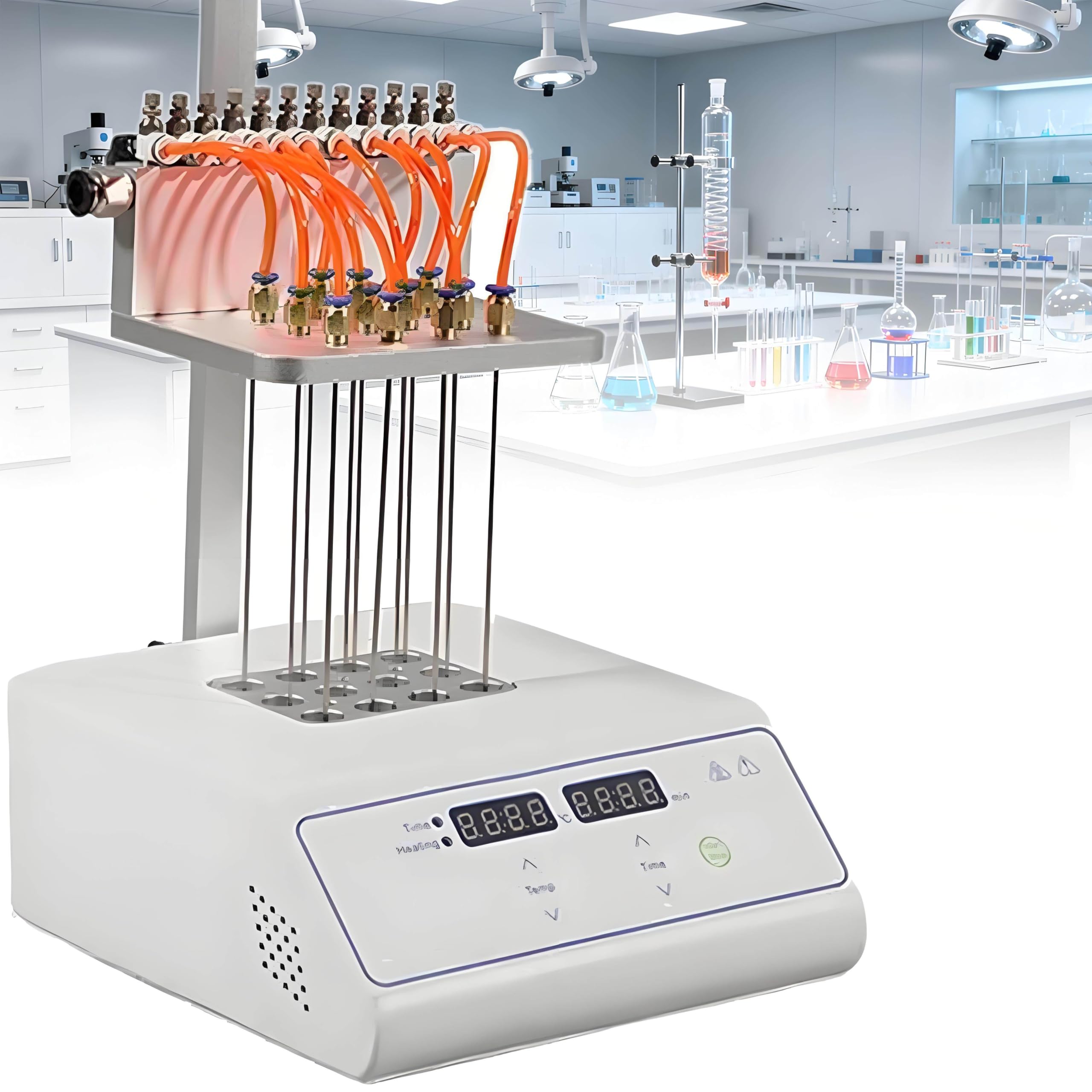 évaporateur D'échantillon de Laboratoire,Concentrateur de Purge D'azote,Hauteur Réglable,avec Aiguilles à Gaz,Soufflage Scientifique,Instruments D'analyse de Laboratoire 12modules