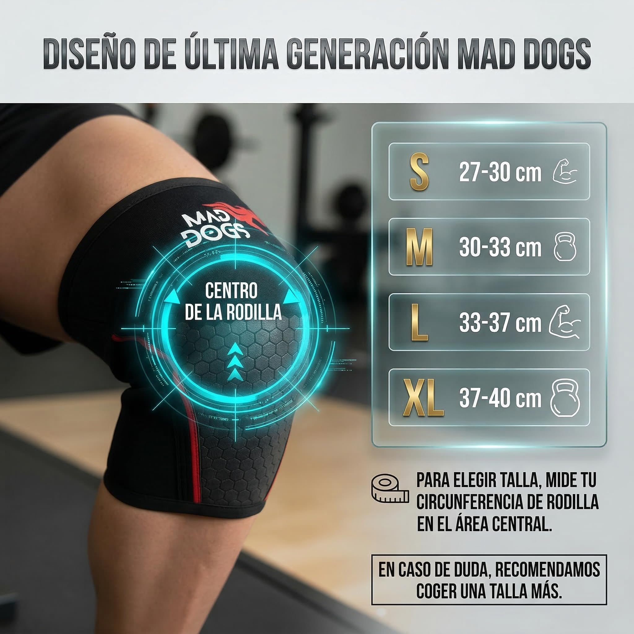 MAD DOGS Genouillères Crossfit 5 mm Néoprène Powerlifting Haltérophilie Protection Articulaire