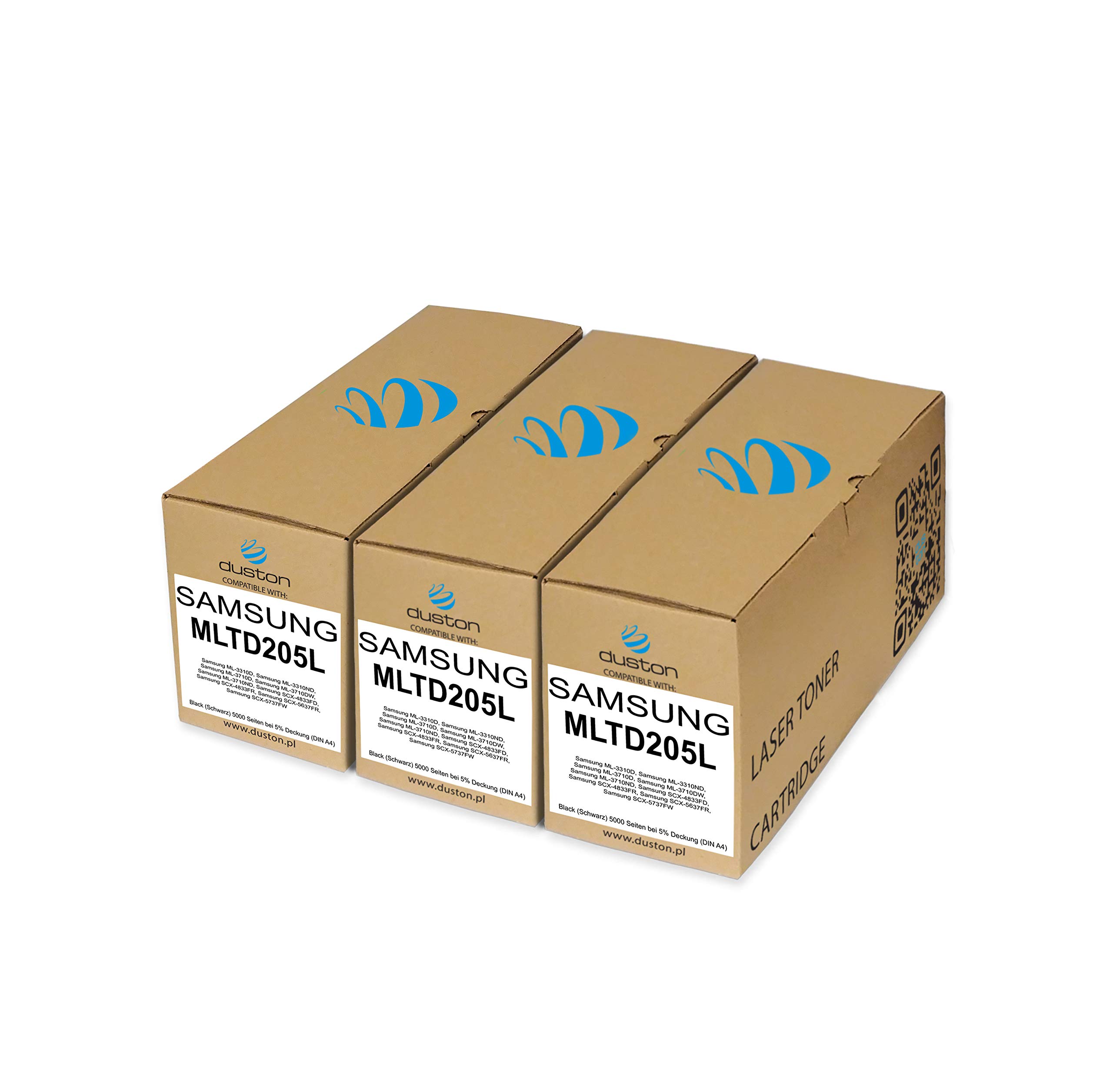 duston 3x MLTD205L, MLT-D205L toner nero compatibile con ML-3310D ML-3310ND ML-3710D ML-3710ND SCX-4833FD SCX-5637FR SCX-5737FW