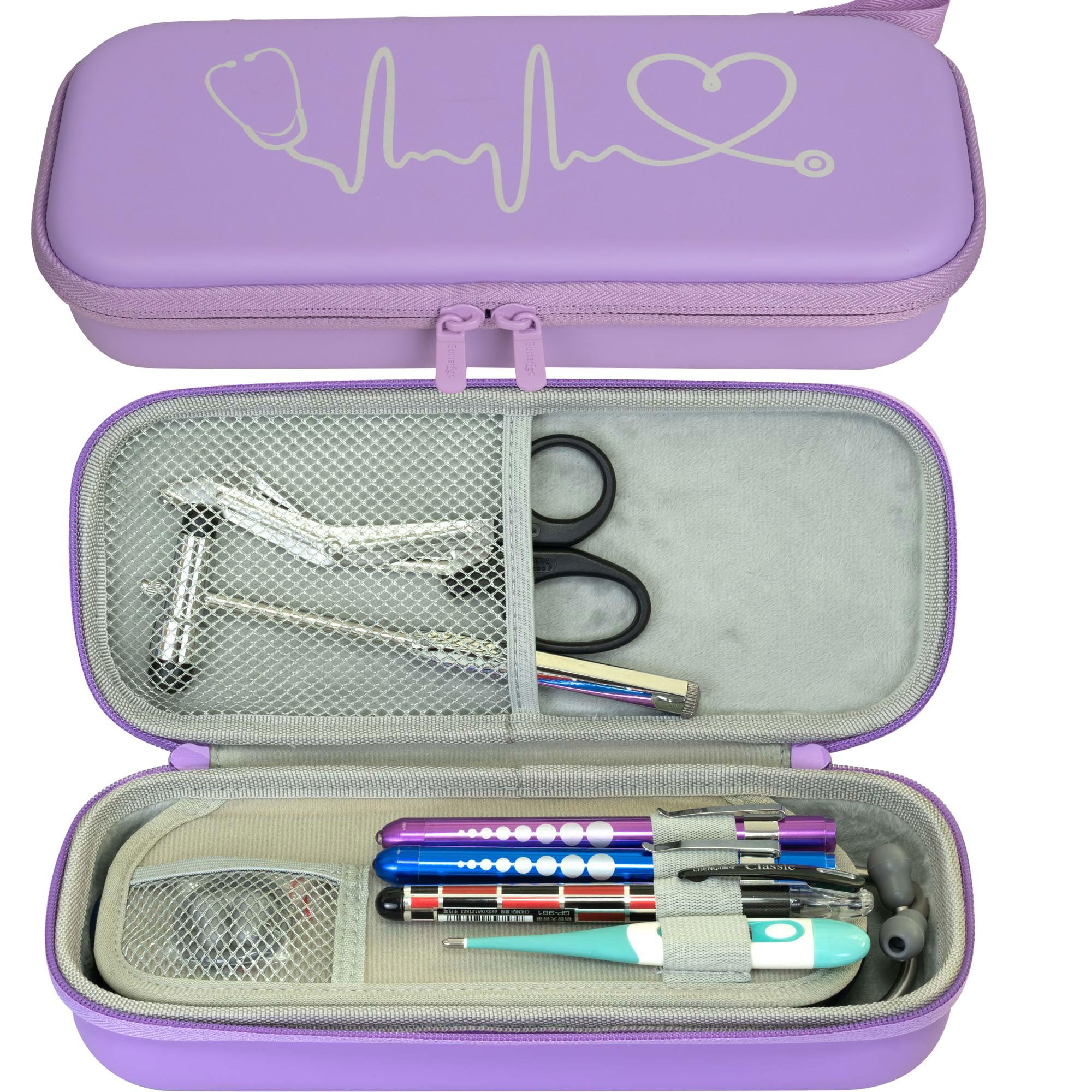 ButterFox Premium Stethoscope Case with Divider and ID Slot for 3M Littmann Classic III, Cardiology IV Diagnostic and More Stethoscopes with Pocket