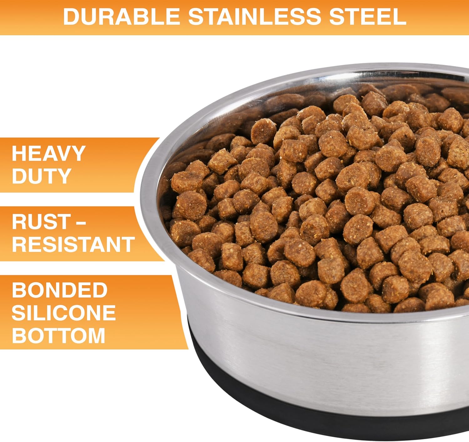 Neater Pet Brands Stainless Steel Dog Bowls with Non-Slip Rubber Bottom – Set of 2, 6 Cup (48 oz), Black - Heavy Duty Metal Dog Bowl, Dishwasher Safe, Food or Water Bowl, Ideal for Large Dogs 6 Cup (Set of 2) Black