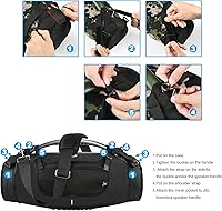 Vista 5 de TXEsign Correa de transporte de viaje para JBL Boombox 3/Boombox 3 Wi-Fi impermeable altavoz portátil, correa para el hombro con dos cubiertas Negro