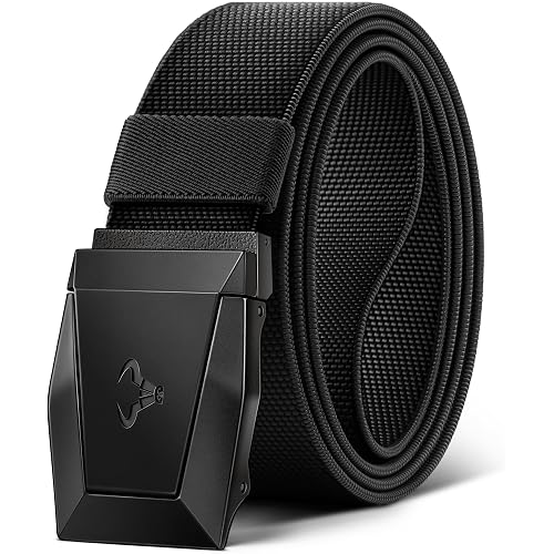 BULLIANT Stretch Tactical Web Belt For Men-Trimmable 1.5"-Adjustable Fit