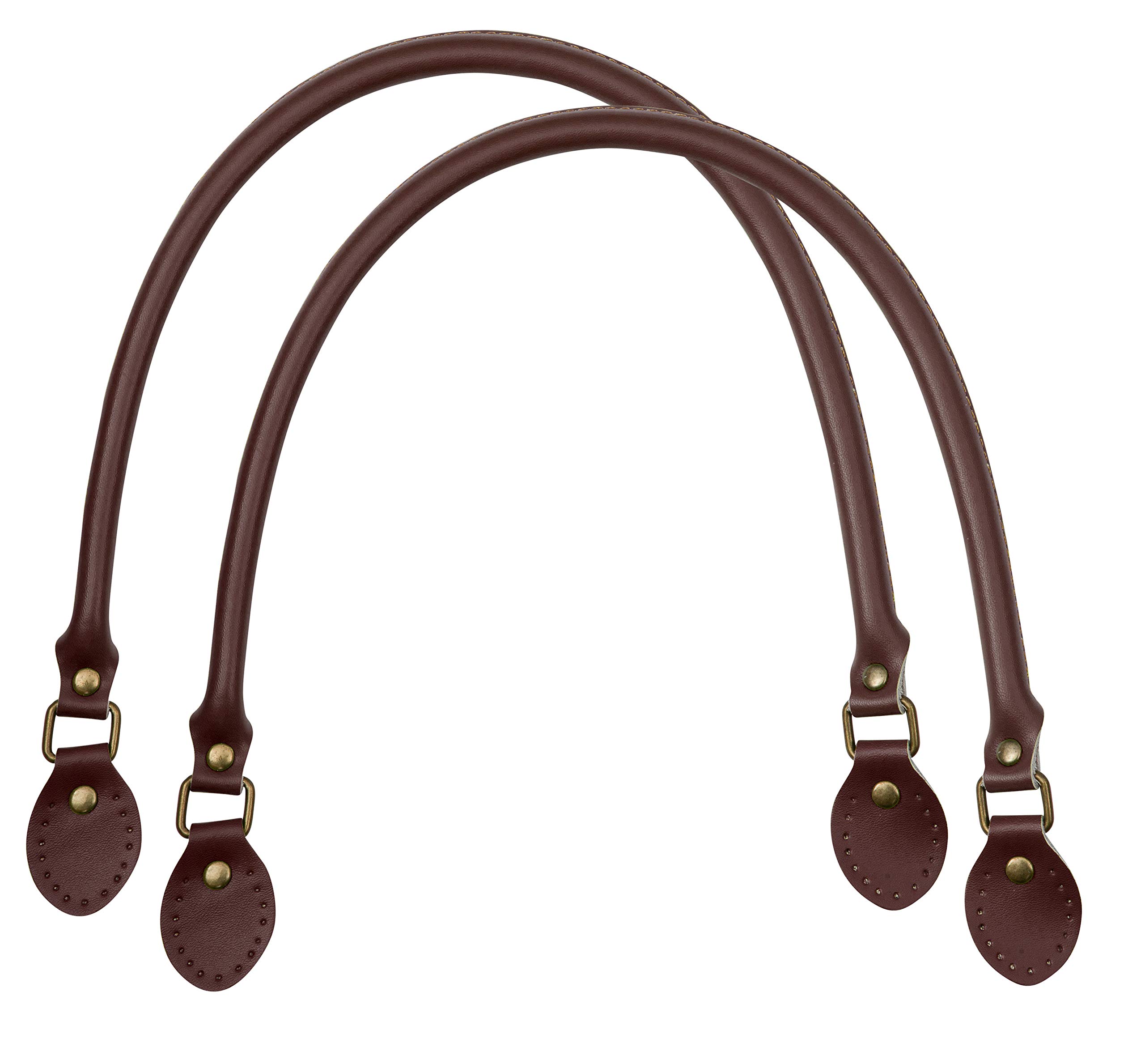 70cm Sew On Replacement Genuine Leather Bag Handles (1 Pair) (Chestnut Brown)