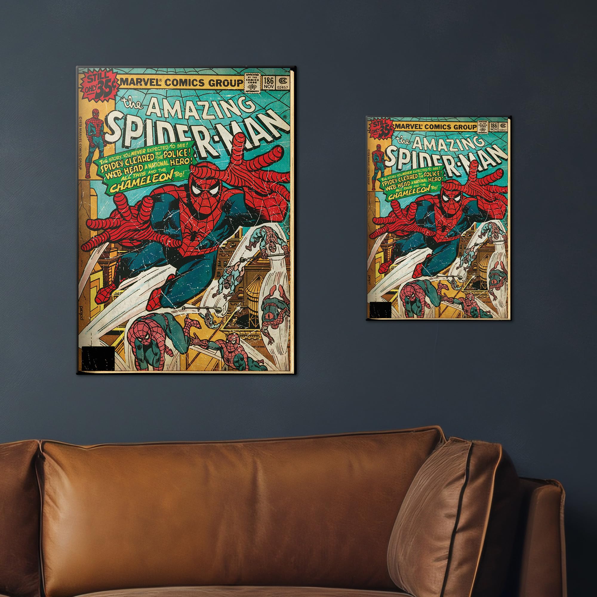 Amazon.com: Displate Metal Poster Marvel - Spider-Man Retro Comics