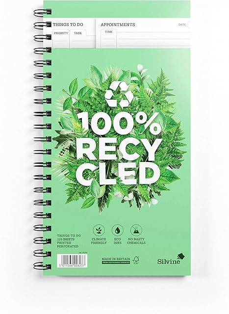 Silvine Luxpad 280 x 150mm Recycled Things to Do Planner. Pre-Printed Template (120 Sheets)