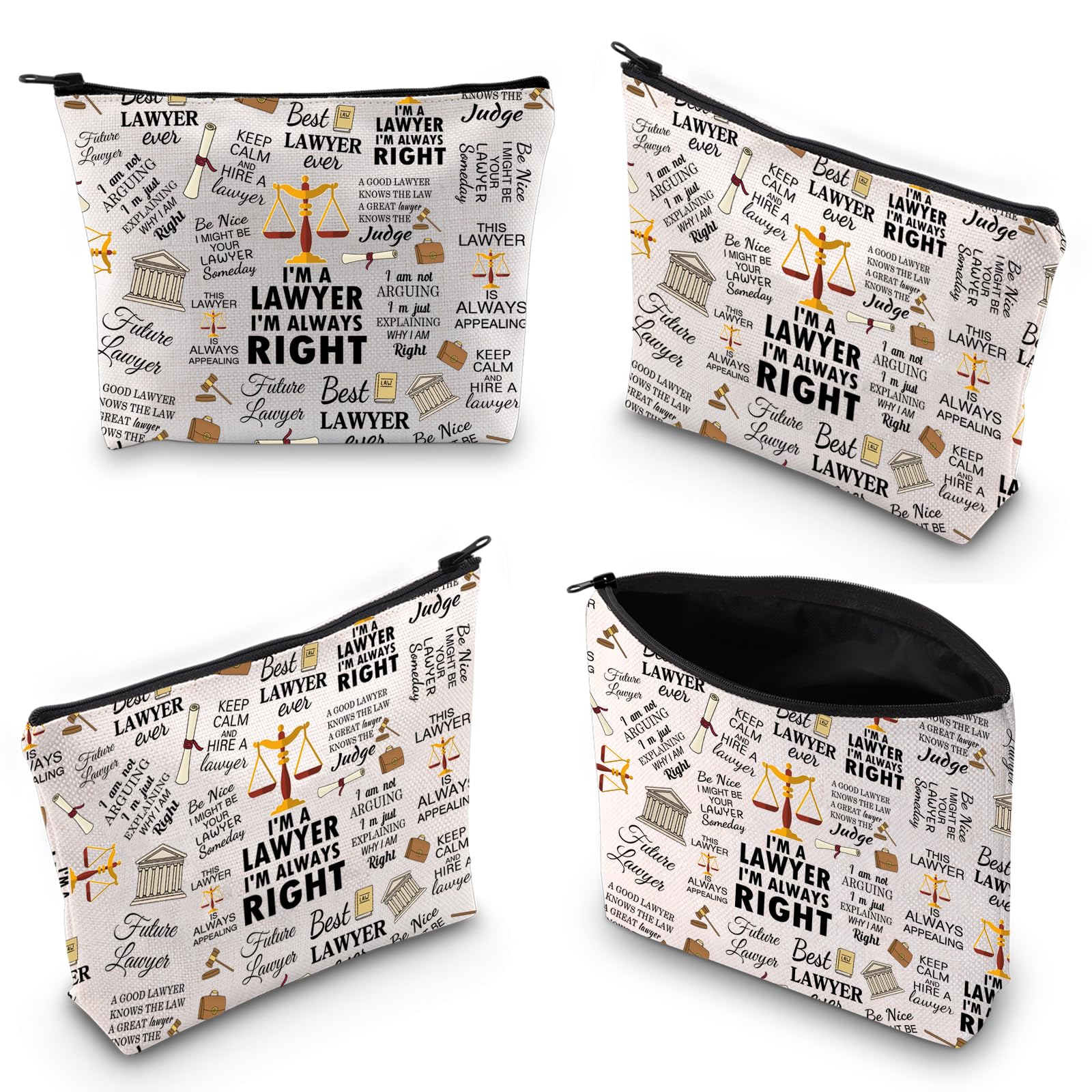 Lawyer Gifts Lawyer Makeup Bag Law Student Gifts Lawyer Graduation Gifts Attorney Gift Cosmetic Zipper Pouch Bag (Right 2UK) - Image 3