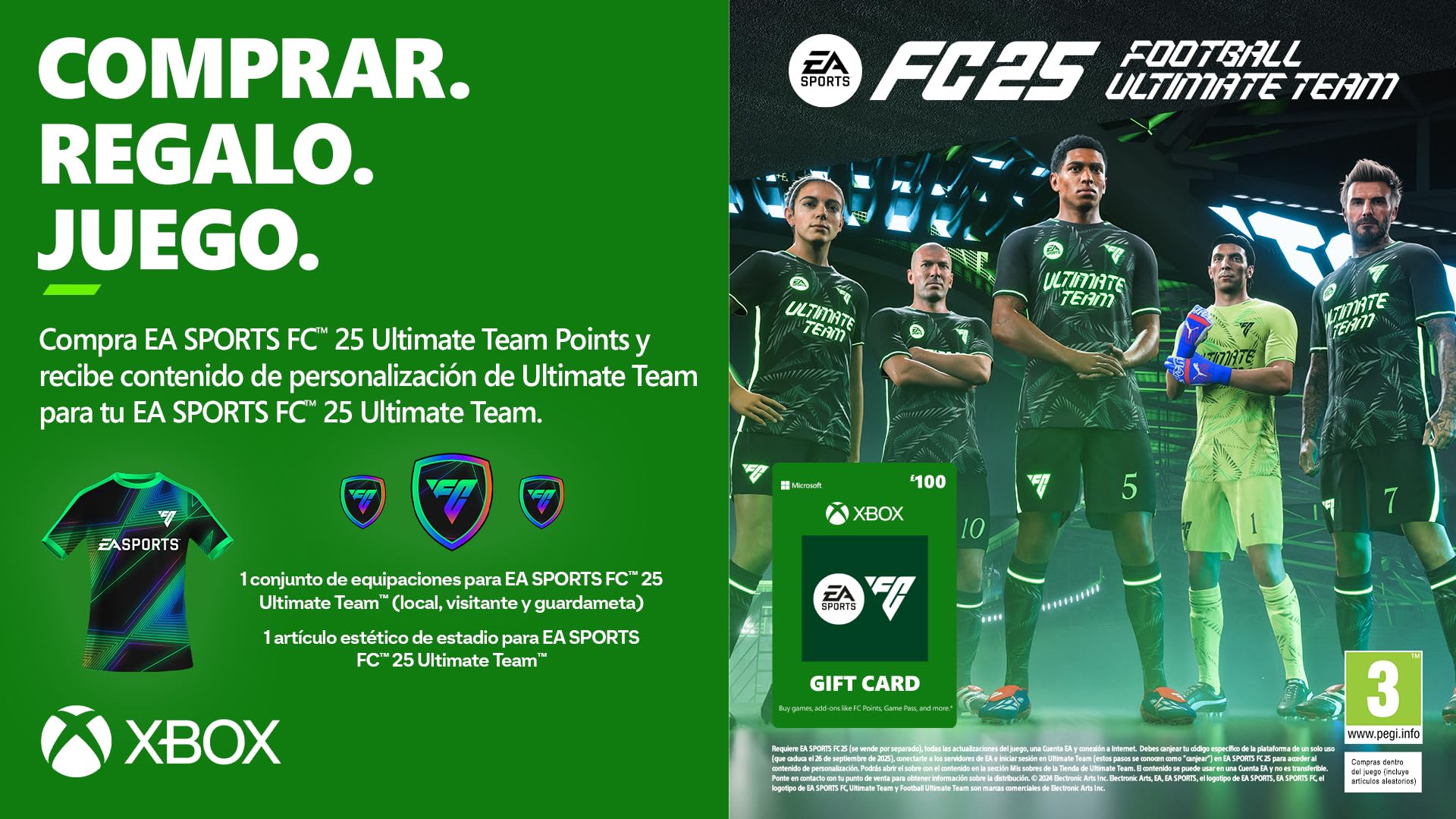 Xbox Tarjeta Regalo | 100€ | EA Sports FC 25 | Xbox One, Series S|X & Windows [Código Digital]