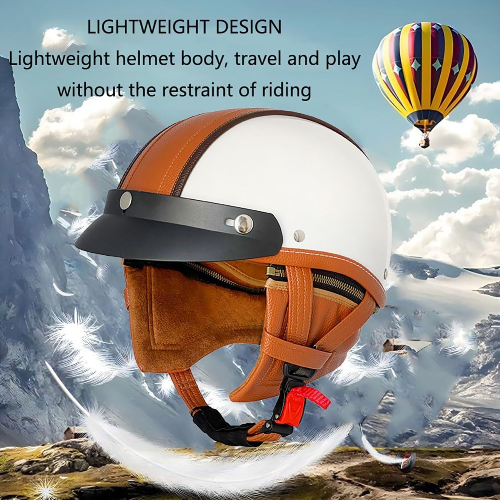 Niemiecki kask motocyklowy w stylu vintage, zatwierdzony przez DOTECE, skórzany kask motocyklowy dla dorosłych z otwartą twarzą, w stylu Retro Vintage, motocyklowy kask