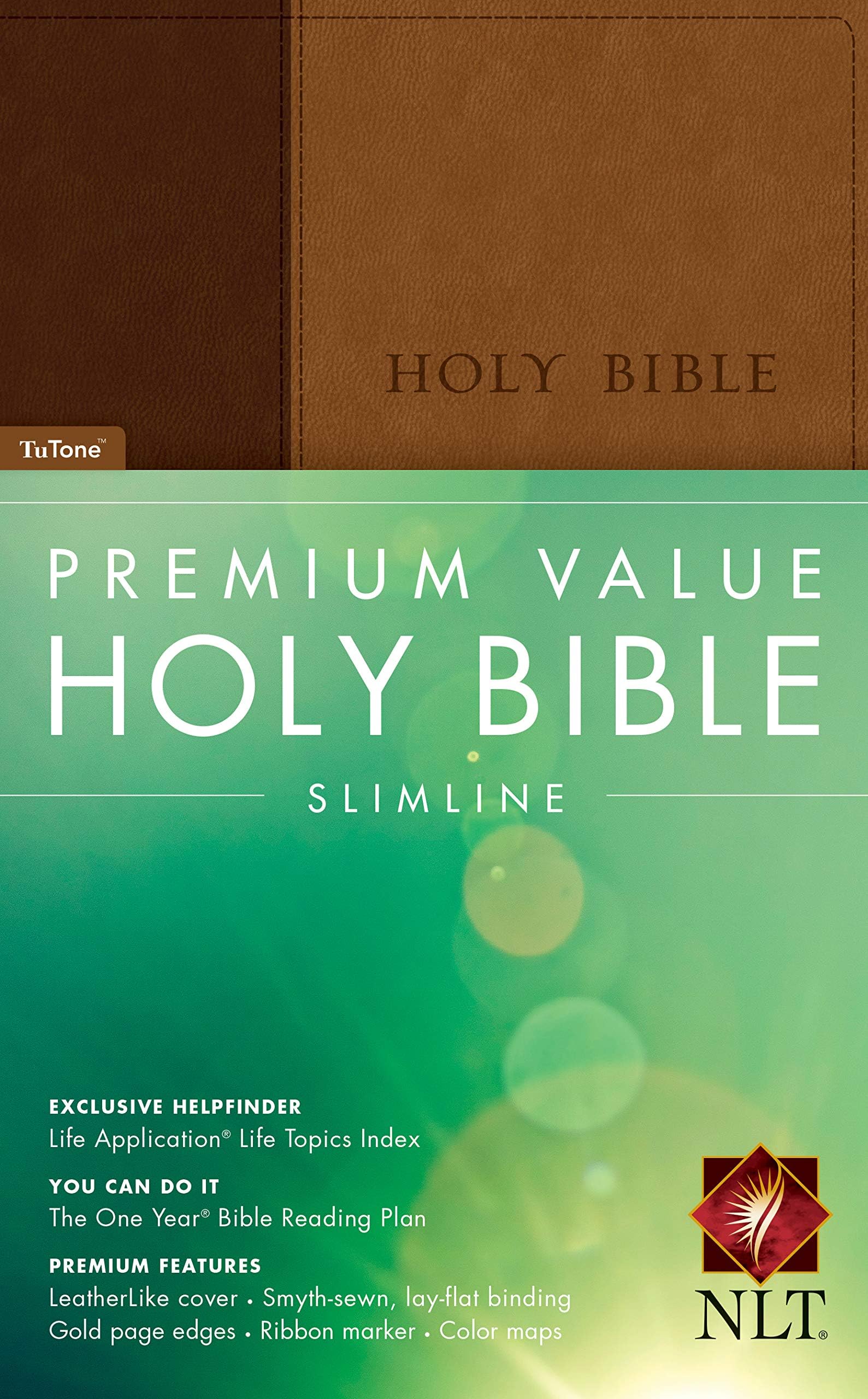 NLT Premium Value Slimline Tutone Brown/Tan: New Living Translation, Brown / Tan TuTone, LeatherLike, Slimline Edition Imitation Leather – 1 Oct. 2012