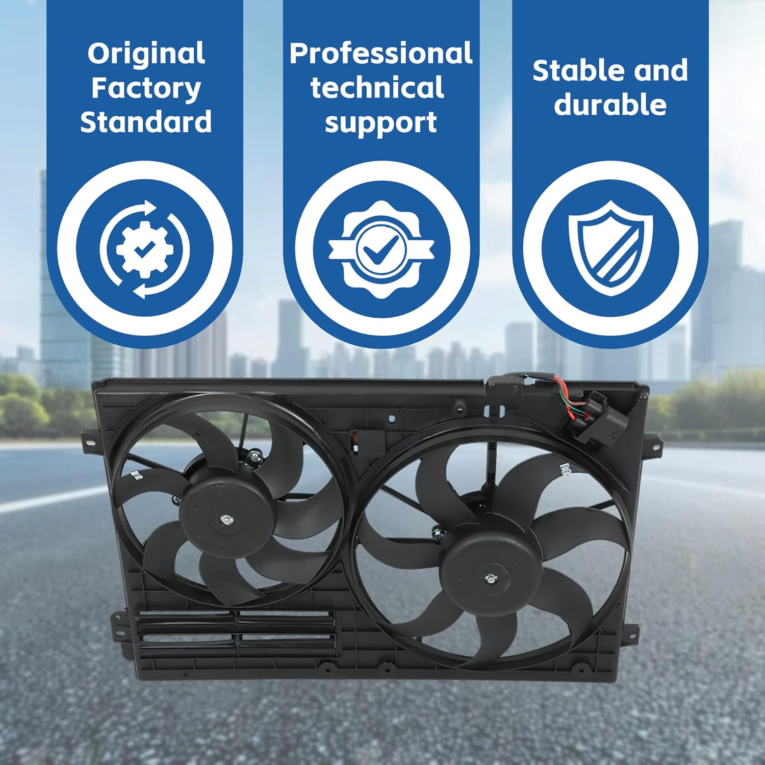 Radiator Cooling Fan Replacement for A3 Jetta CC Beetle 1.8L 1.9L