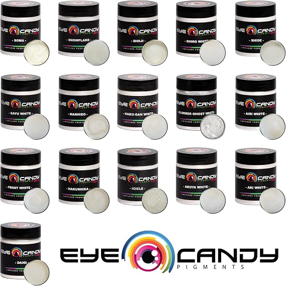 Eye Candy Pigments Premium White Mica Powder - Airi White (25gr) - for Epoxy, Resin, Soap, Paint, Woodworking, Acrylic Pouring, Bath Bombs, Fishing Lures - DIY Arts and Crafts Additive
