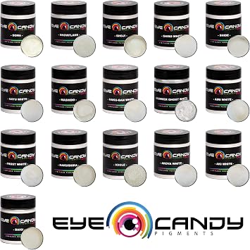 Eye Candy Pigments Premium White Mica Powder - Airi White (25gr) - for Epoxy, Resin, Soap, Paint, Woodworking, Acrylic Pouring, Bath Bombs, Fishing Lures - DIY Arts and Crafts Additive