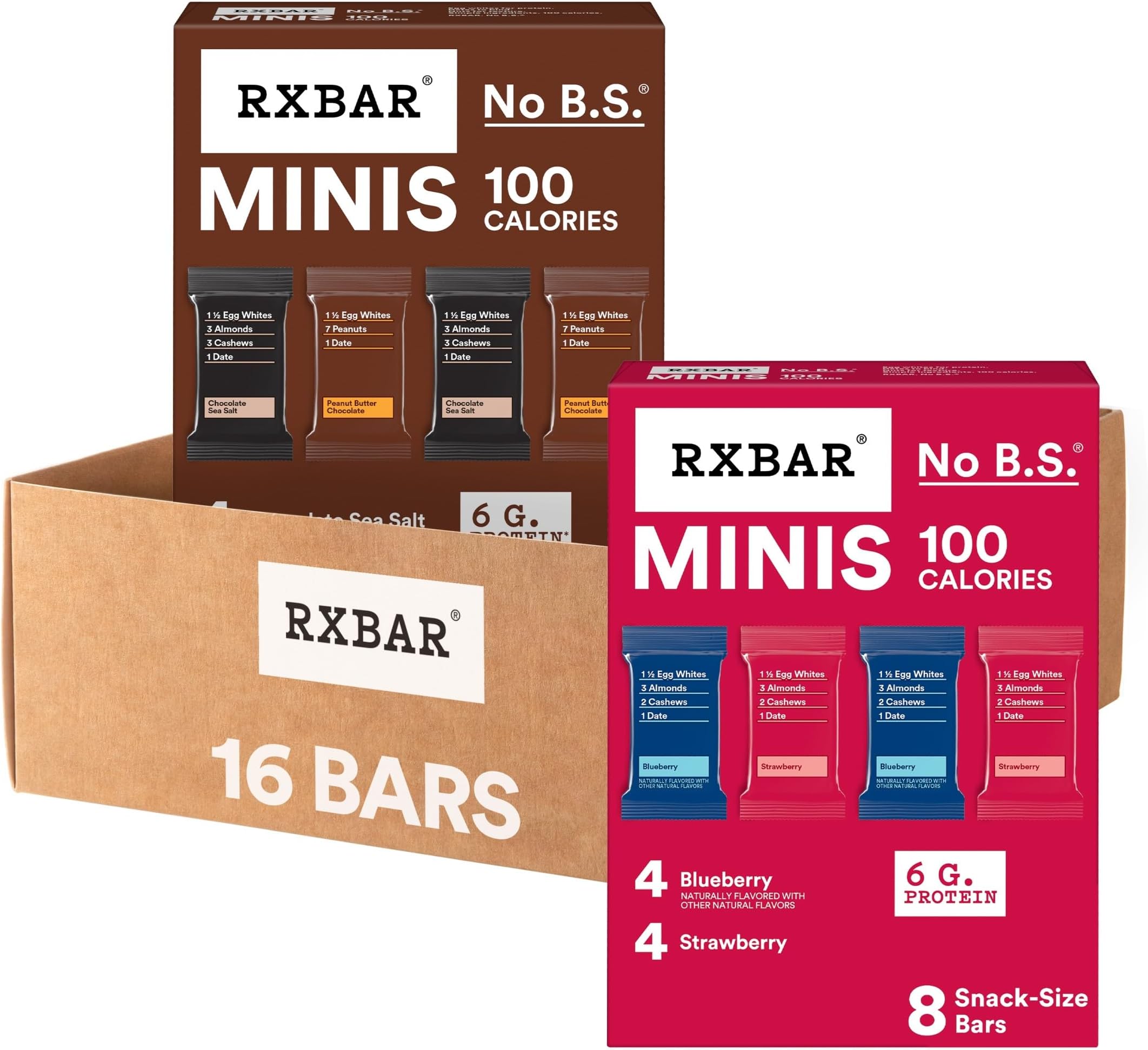 Minis Protein Bars, Snack Bars, Variety Pack (16 Count)