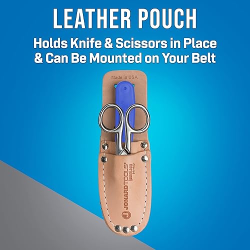 Miniatura 5 de Jonard Tools H-40 Bolsa de herramientas compacta de cuero con dos bolsillos, beige