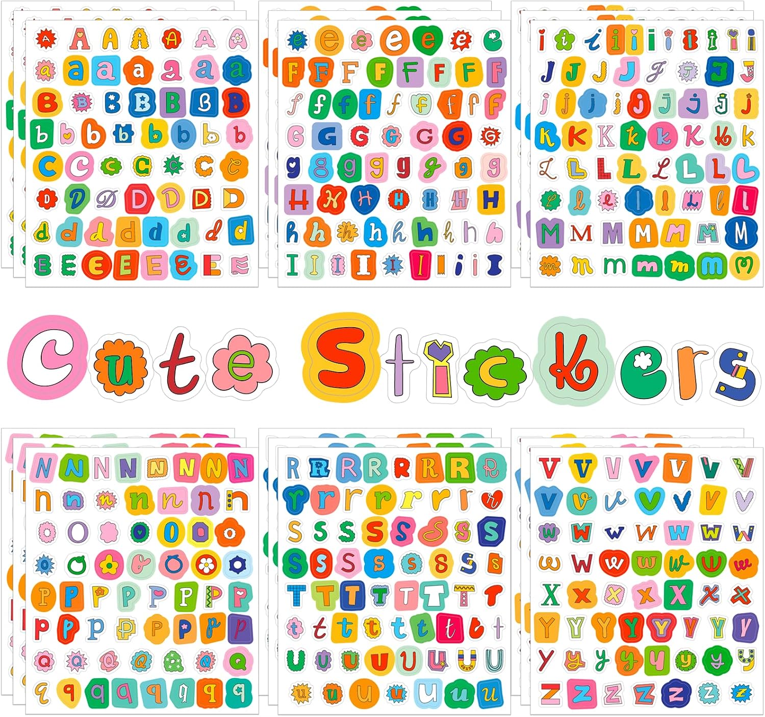 1113PCS Cute Alphabet Stickers, Letter Stickers for Scrapbook Supplies