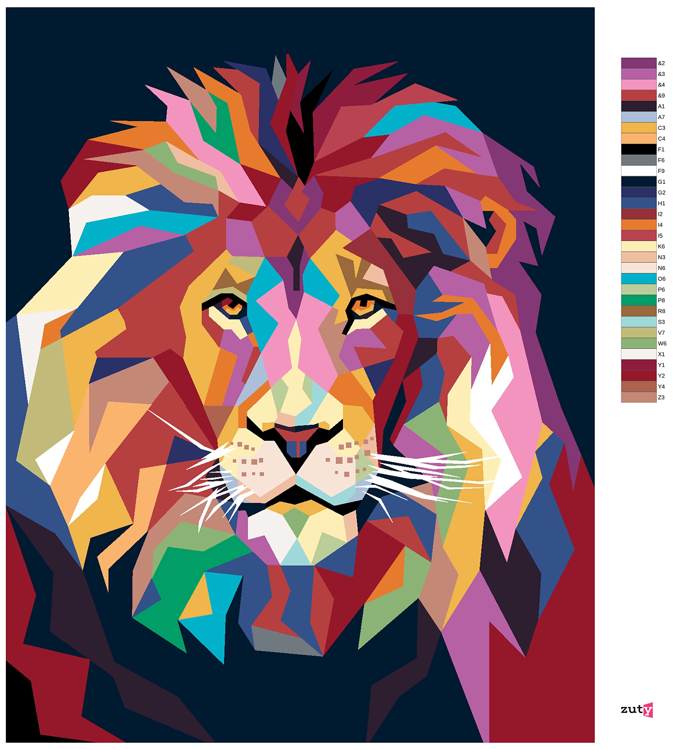 Malowanie według liczb - KOLOROWA PORTKA LICZNA II 40 x 50 cm z ramą klinową (już napięta)