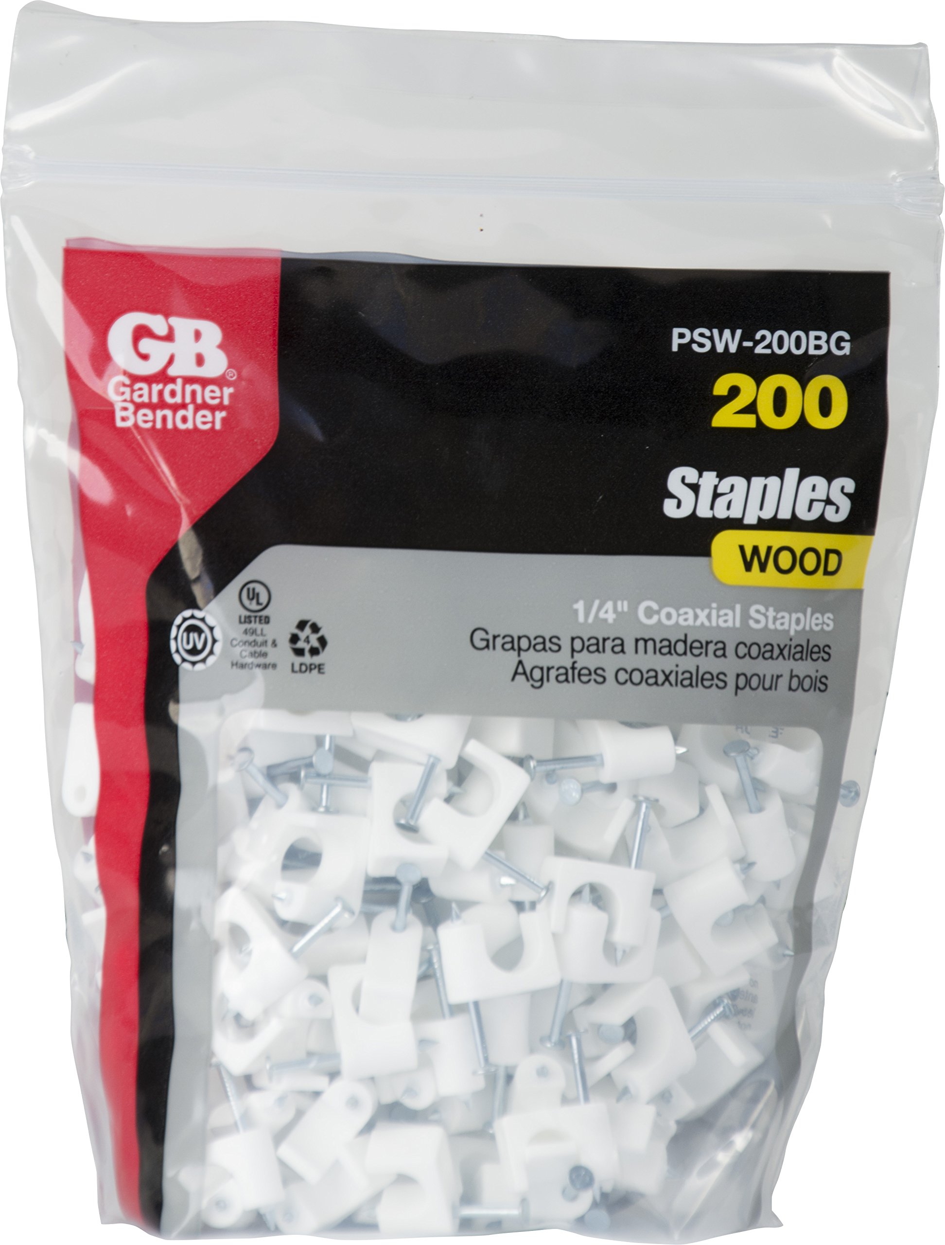 Have A Question About Gardner Bender 1/4 In. Polyethylene Coaxial Staple Black 100 Pack Psb 100b