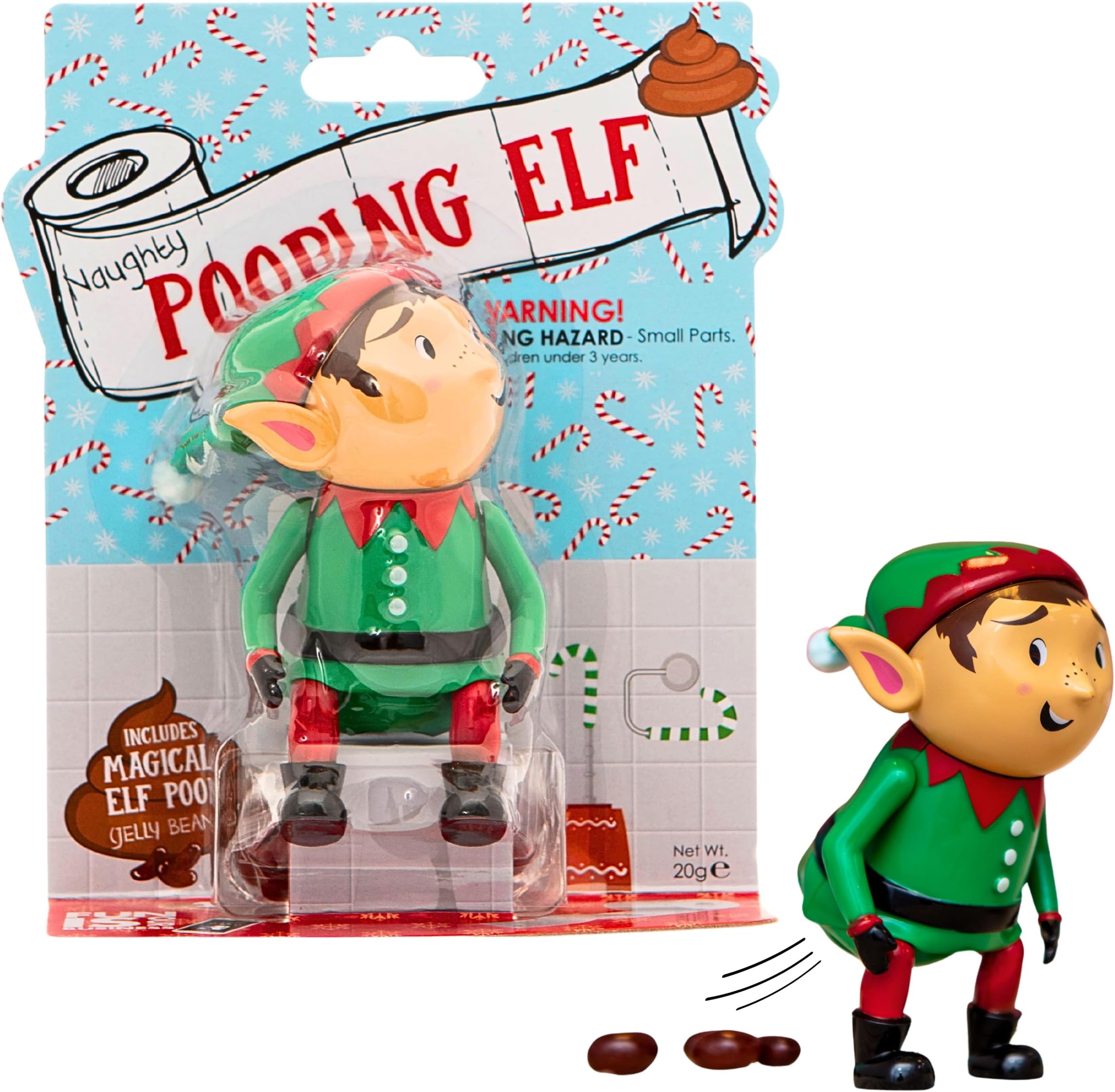 Boxer Gifts Pooping Elf Toy | Funny Stocking Filler for Children,Brown