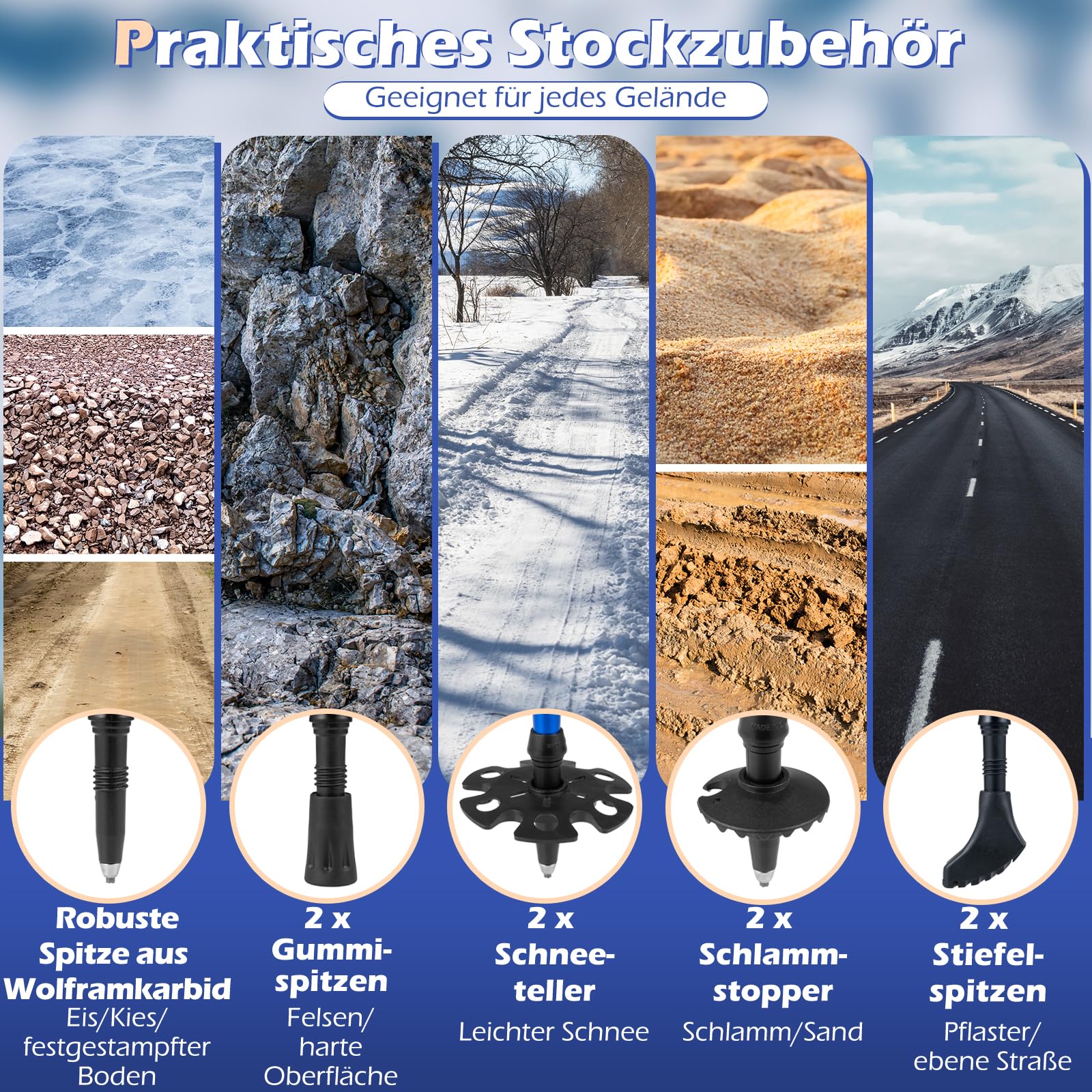 COSTWAY Wanderstöcke Teleskop Aluminium oder Carbon mit Korkgriff, Nordic Walking Stöcke für Damen und Herren, Leichte Trekkingstöcke zum Wandern, Trekking und Skitouren