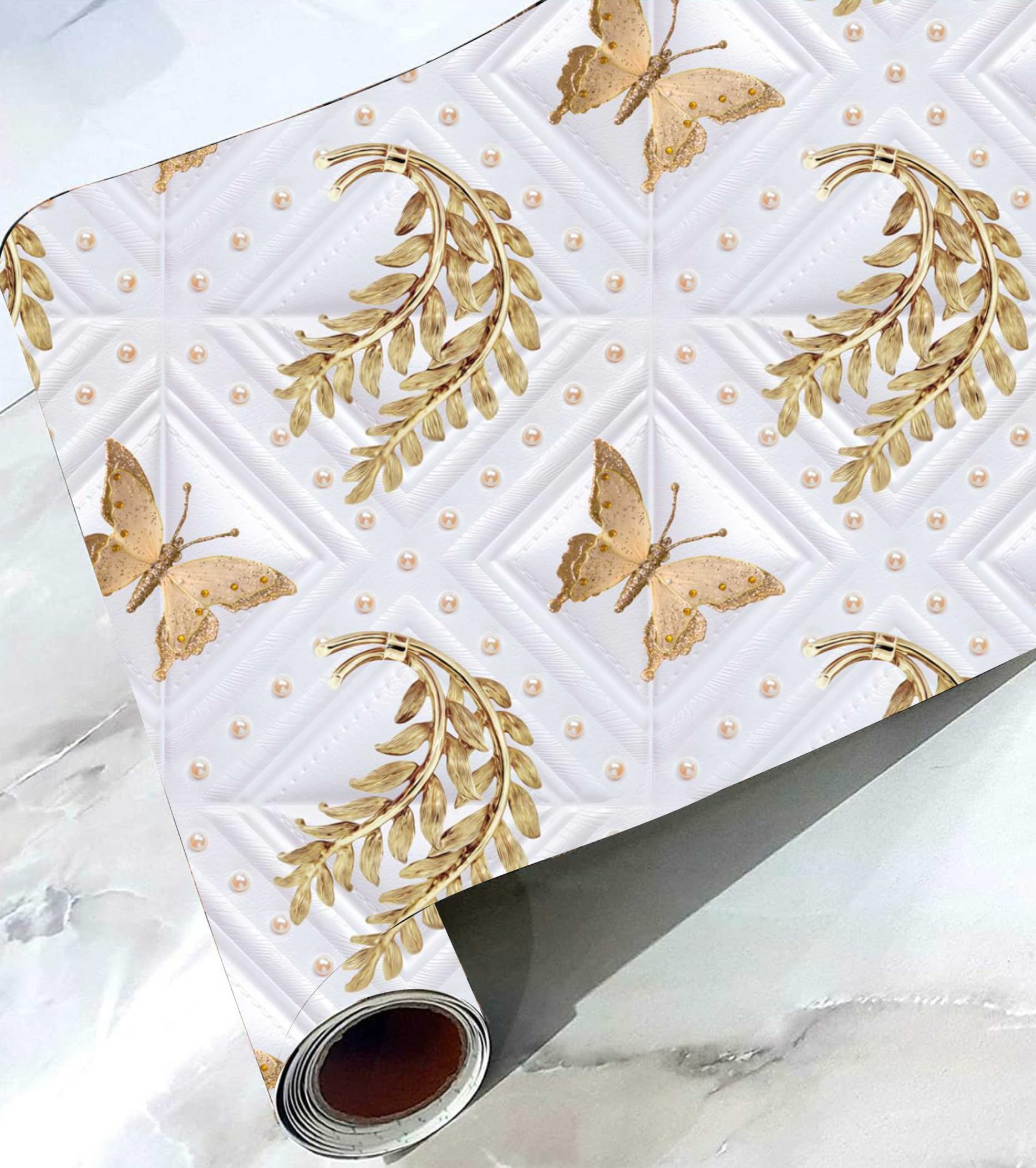 CABANA HOMES PVC Self-Adhesive Wallpaper, Golden Leaf & Butterfly, 200 x 40 cm, Made in India (B0CRZ8ZXNM) Amazon Price History, Amazon Price Tracker