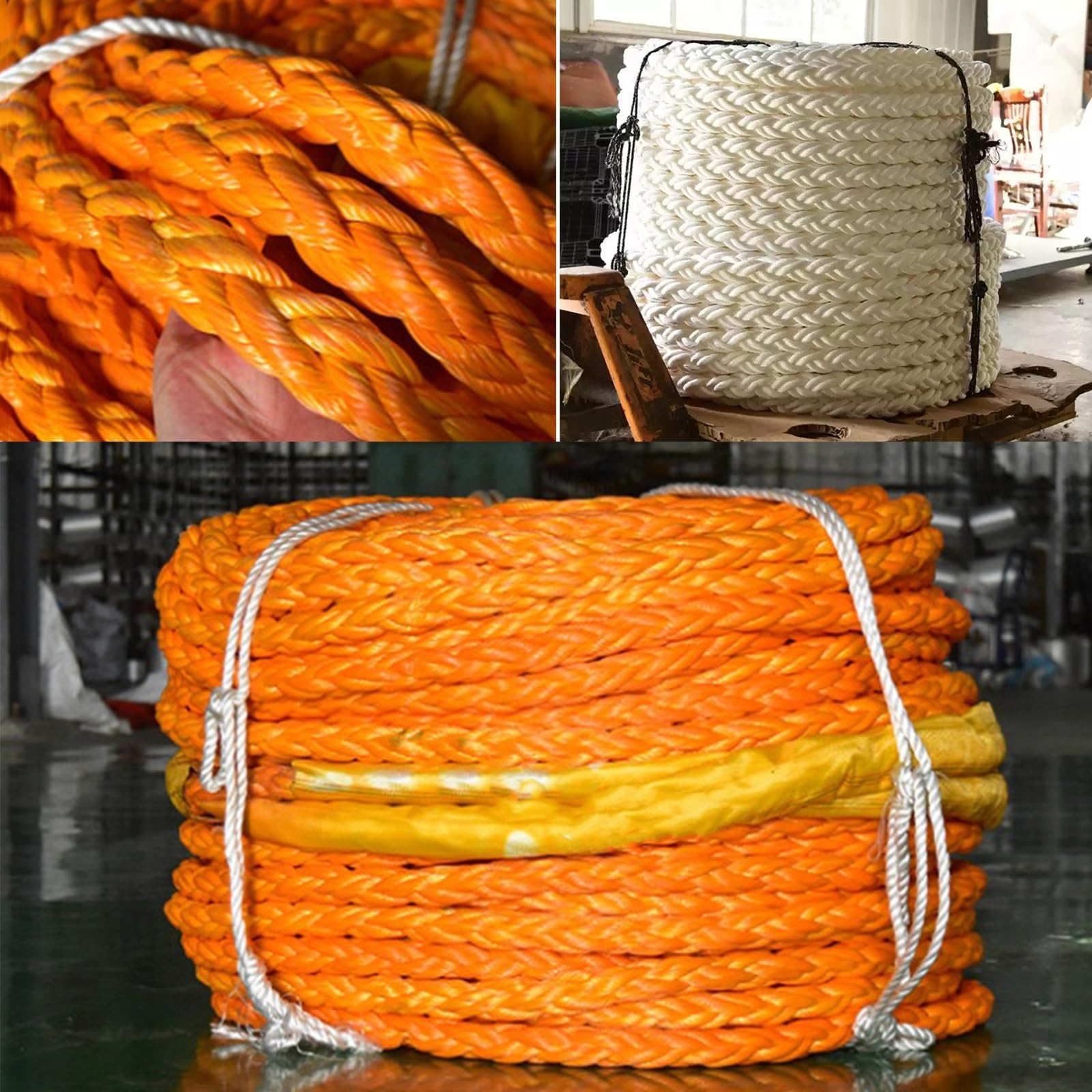 Cima per ancora, fune ad alta resistenza in UHMWPE con carico di rottura da 50 a 260 tonnellate, cime di prua e ormeggio per yacht, rimorchiatori, navi da carico e motovedette.(55MM 166Tons)