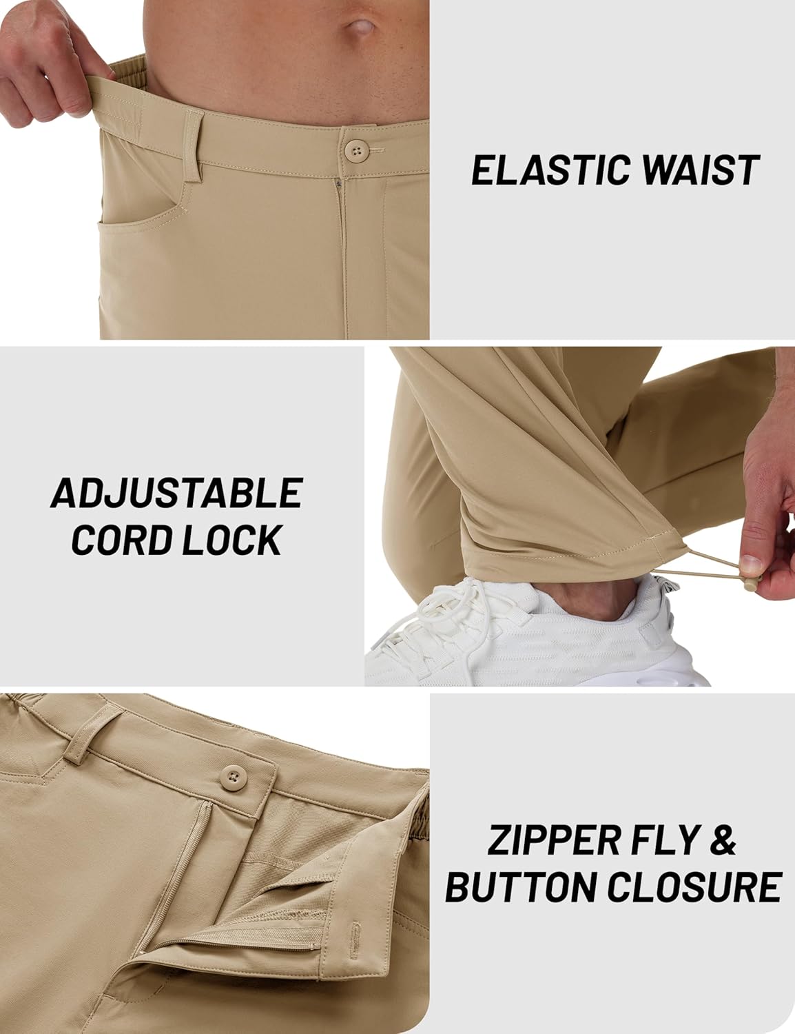 TACVASEN Men's Lightweight Pants Quick Dry Water Resistant Stretchy Work Golf Pants for Casual Outdoor - Image 5