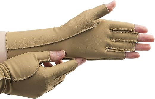 isotoner Women & Men Arthritis Compression Rheumatoid Pain Relief Gloves for joint support with Open/Full finger design