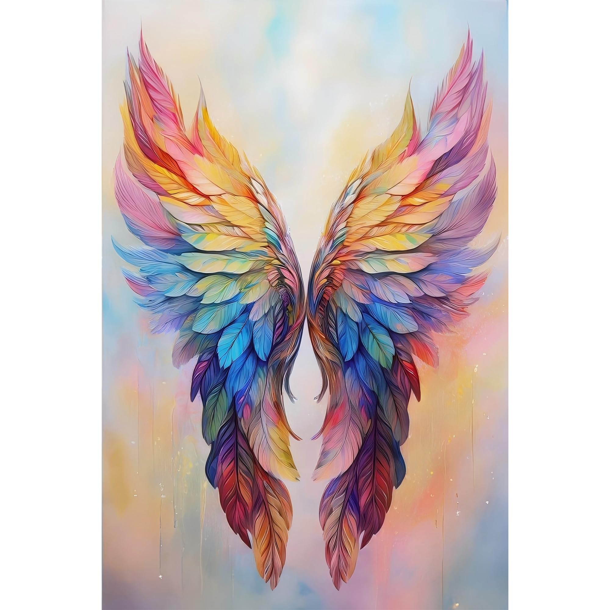HKLIOPU Diamond Art Kits Adults,Angel Wings 5D Diamond Painting Kits,Full Drill Gem Art Kits DIY Kids and Crafts Home Decor 12x16inch