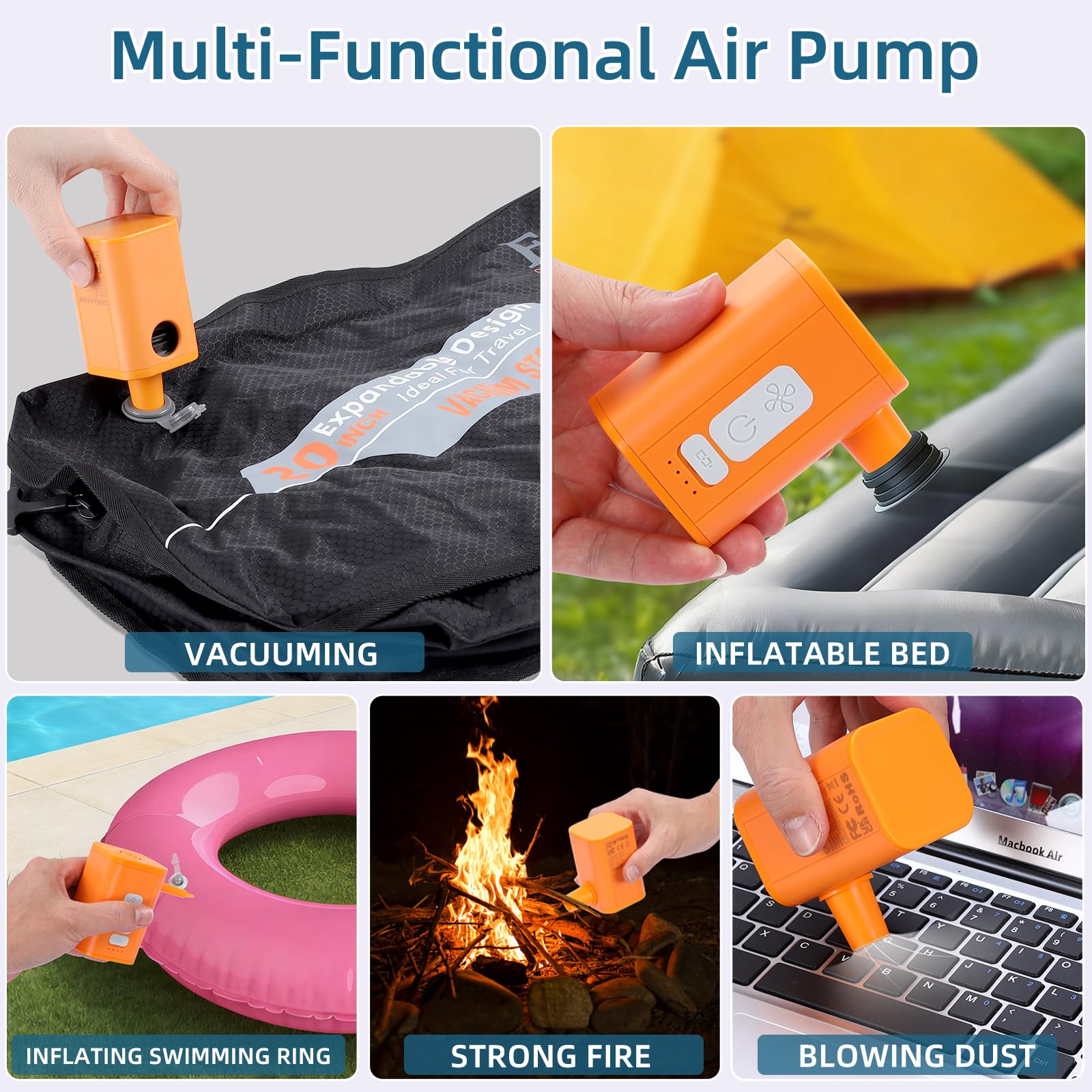 Fuloon Sacchetti Sottovuoto per Vestiti Riutilizzabili Con Pompa 22L,Impermeabili IP67,210D TPU Nylon Organizzatore Bagagli Per Viaggio Conservazione Casa
