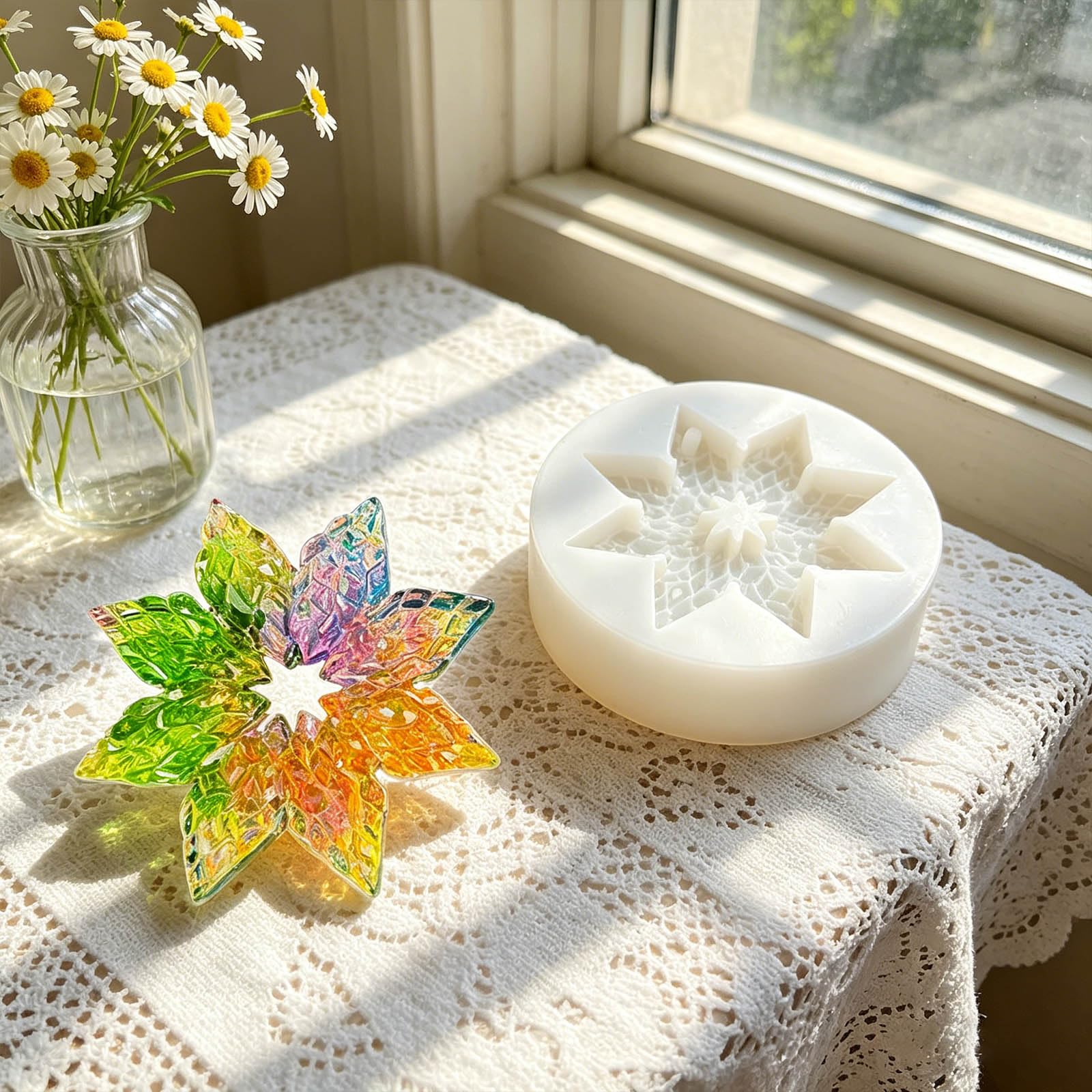 Stampo in silicone creativo a forma fiocco neve per artigianato in resina Decorazione natalizia Portachiavi Ciondolo Creazione stampi Stampo in resina per ornamento ' albero Natale