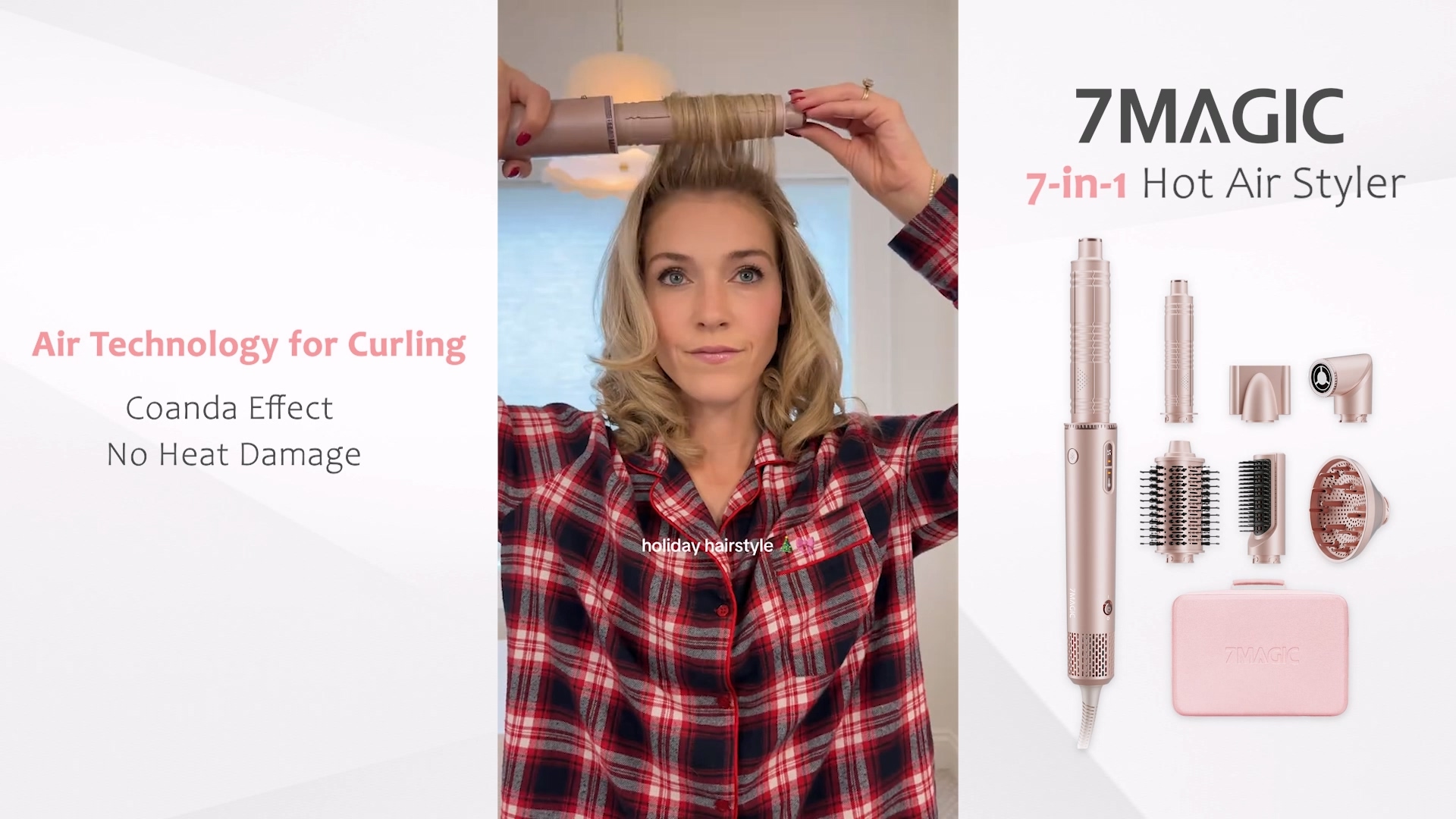 7MAGIC 7 in 1 Hair Styler & Hair Dryer Brush,110,000 RPM High