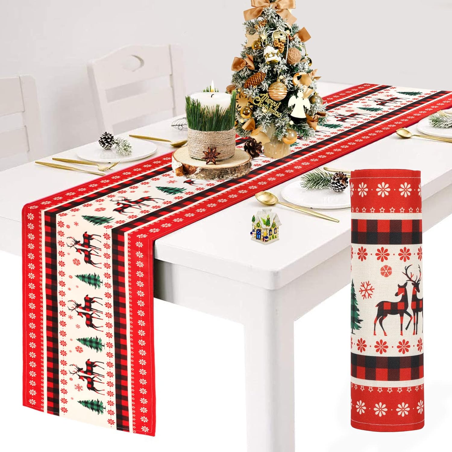 HOWAF Christmas Table Runner Christmas Table Decoration, Christmas