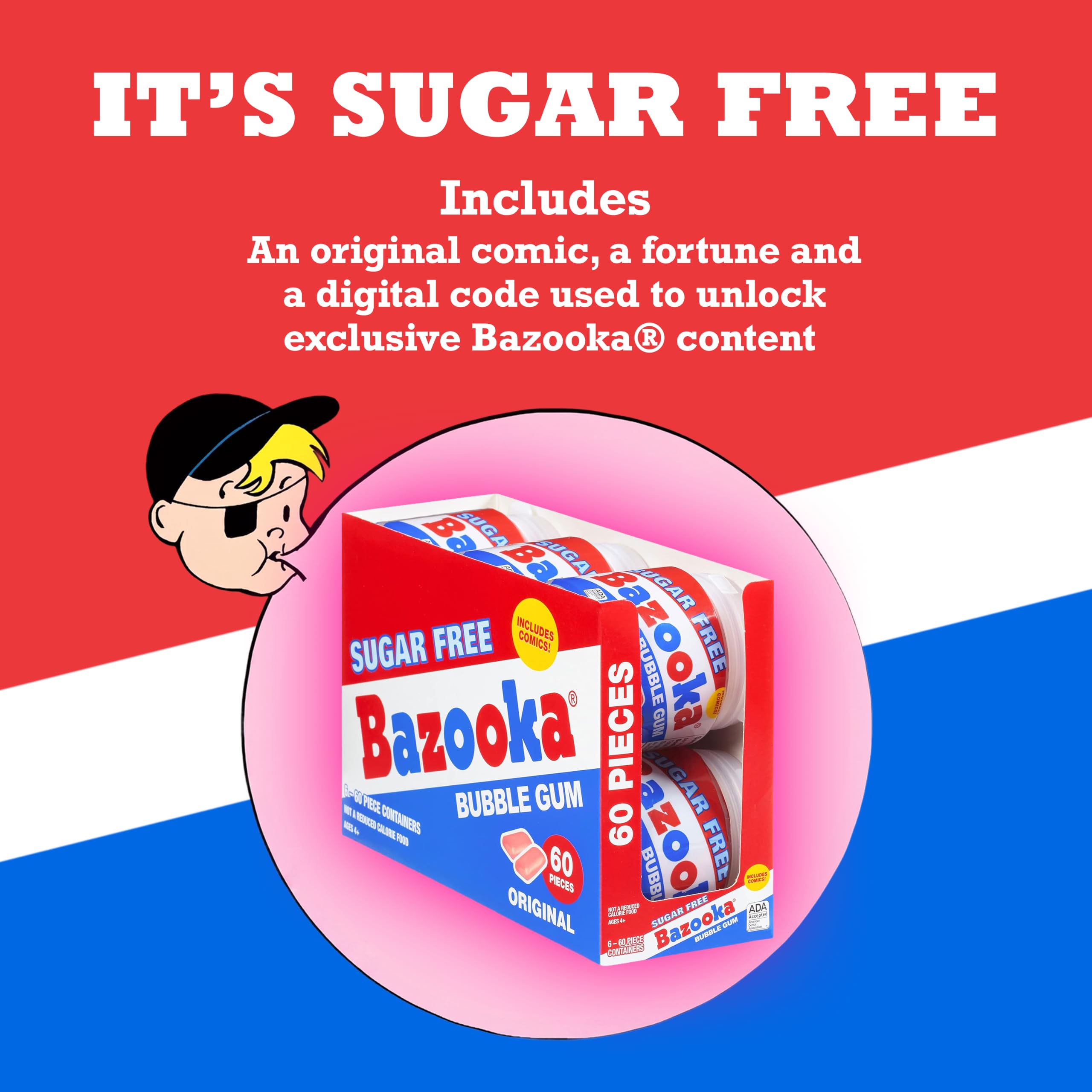 Amazon.com : Bazooka Sugar Free Easter Bubble Gum - 60 Count To Go